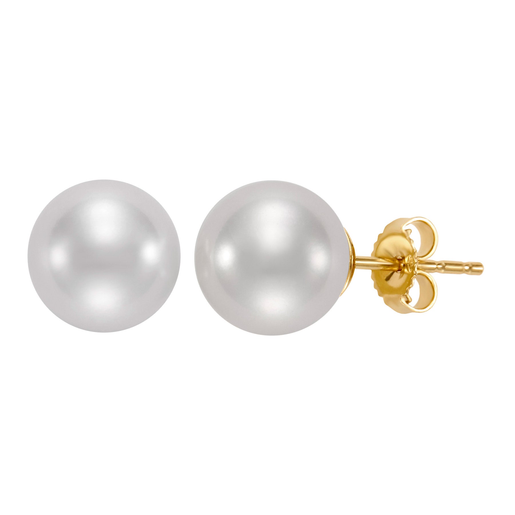 14KT YELLOW GOLD FRESHWATER CULTURED PEARL 9-10MM EARRINGS