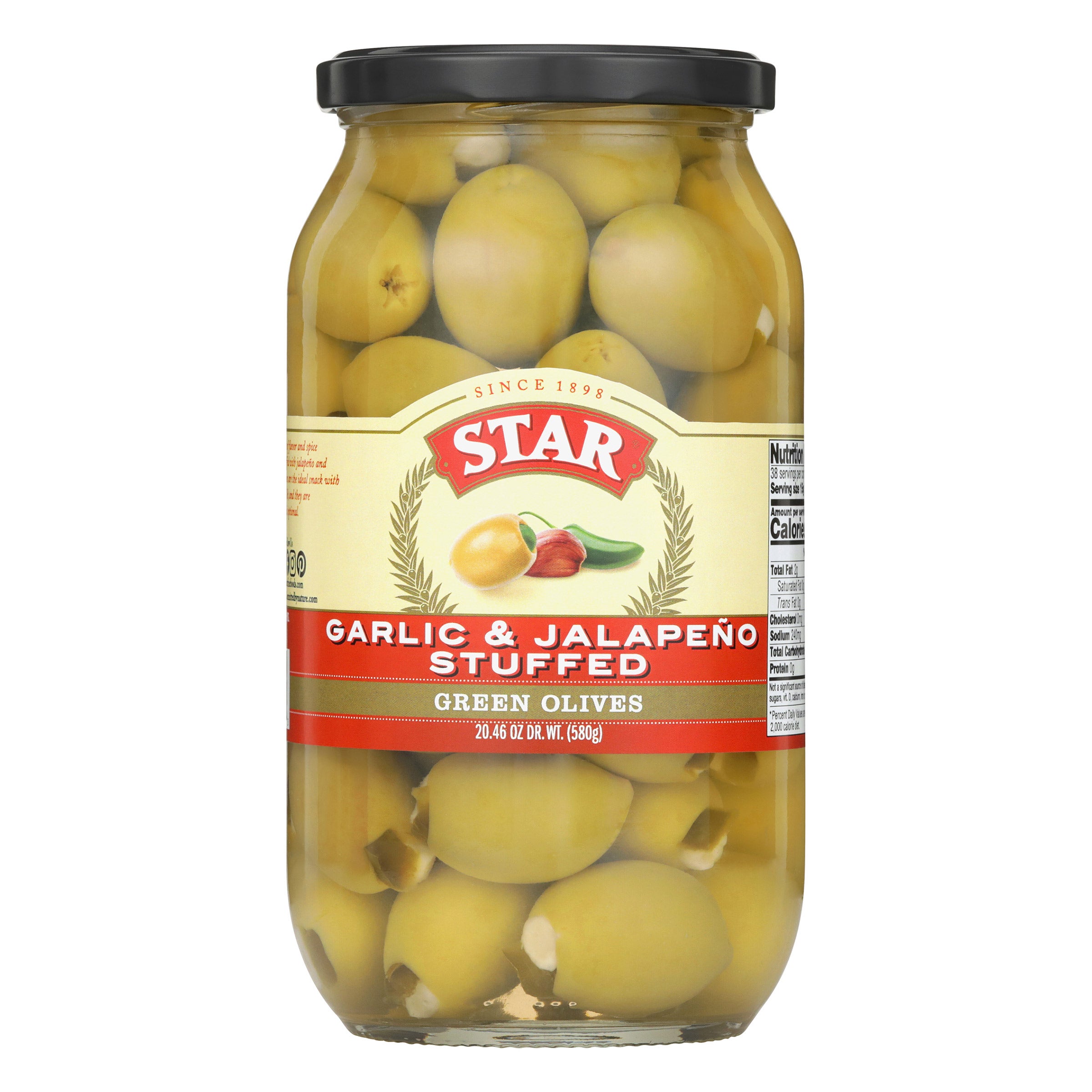 STAR OLIVES GARLIC & JALAPENO 20.46 OZ