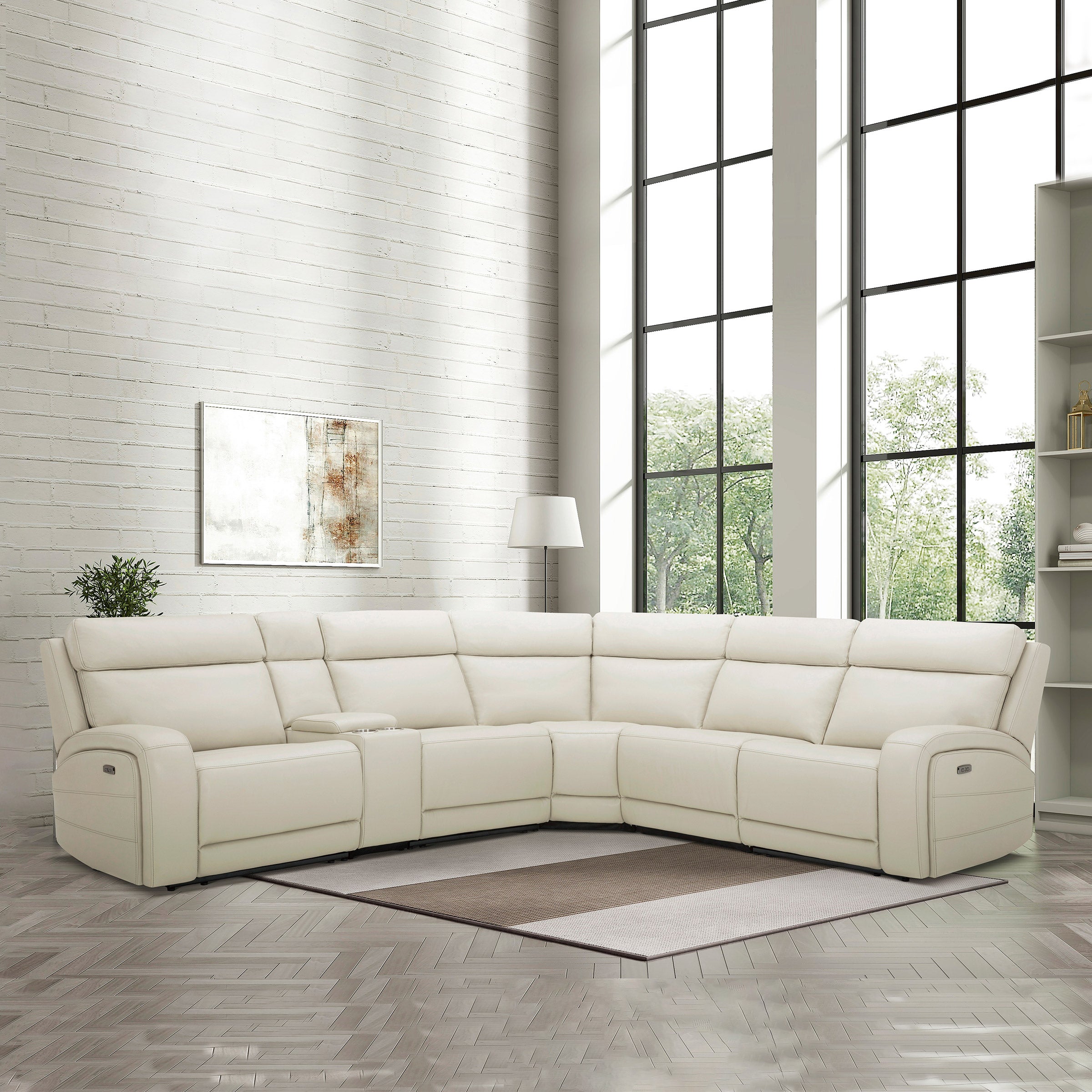 GEARHART LEATHER POWER RECLINING SECTIONAL - Image 1