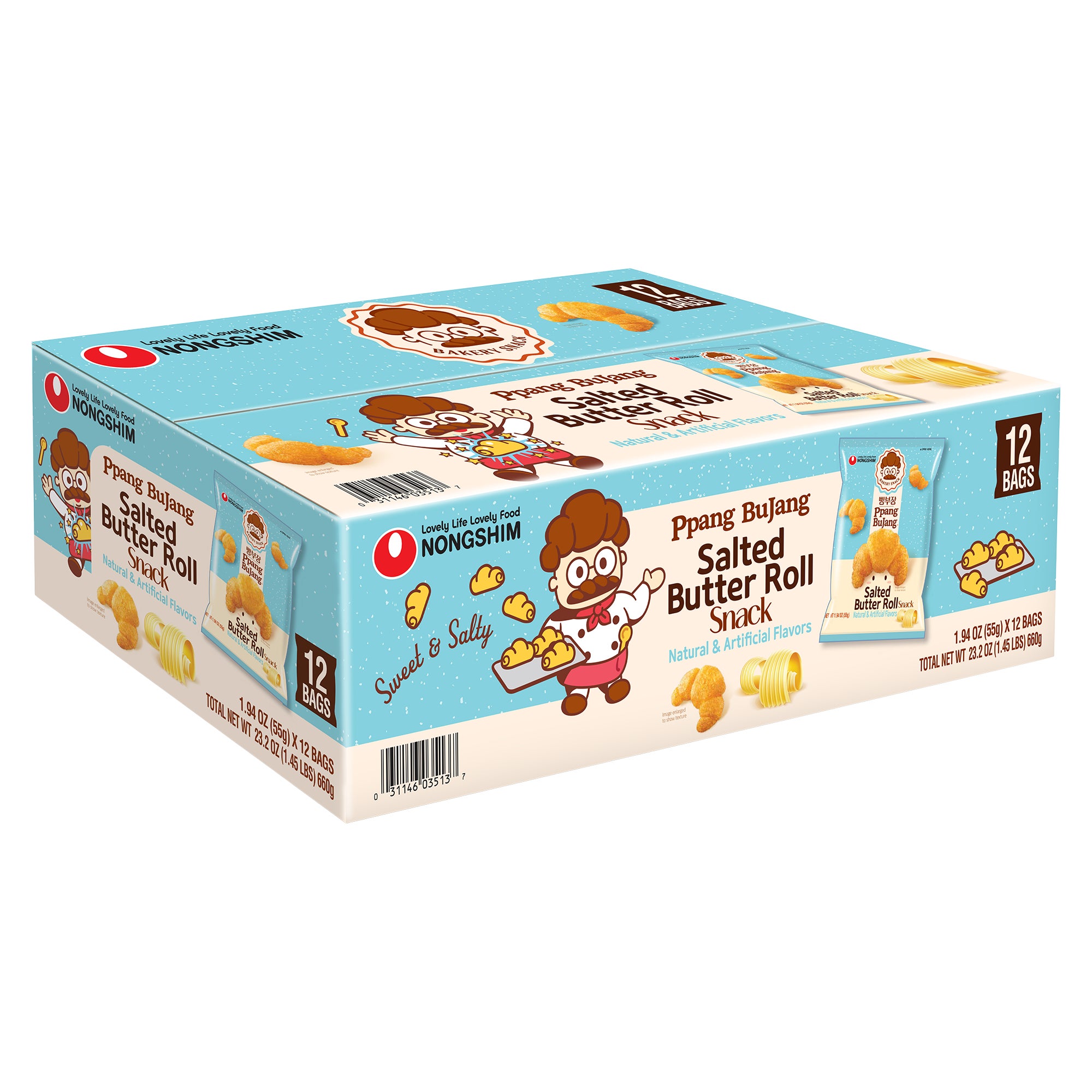 NONG SHIM SALTED BUTTER ROLL 23.2 OZ