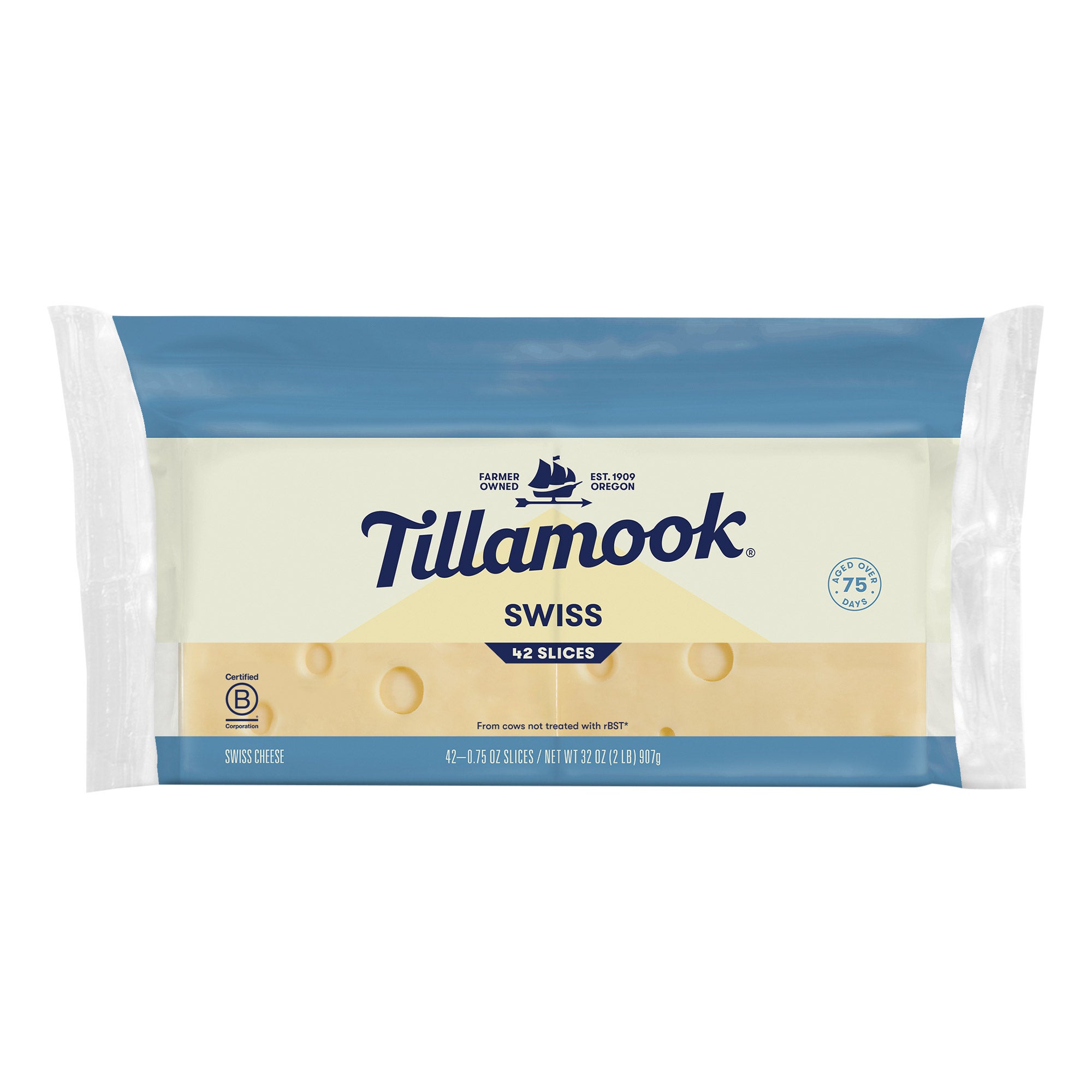 TILLAMOOK SLICED SWISS CHEESE 32 CT / 2 LB - Image 1