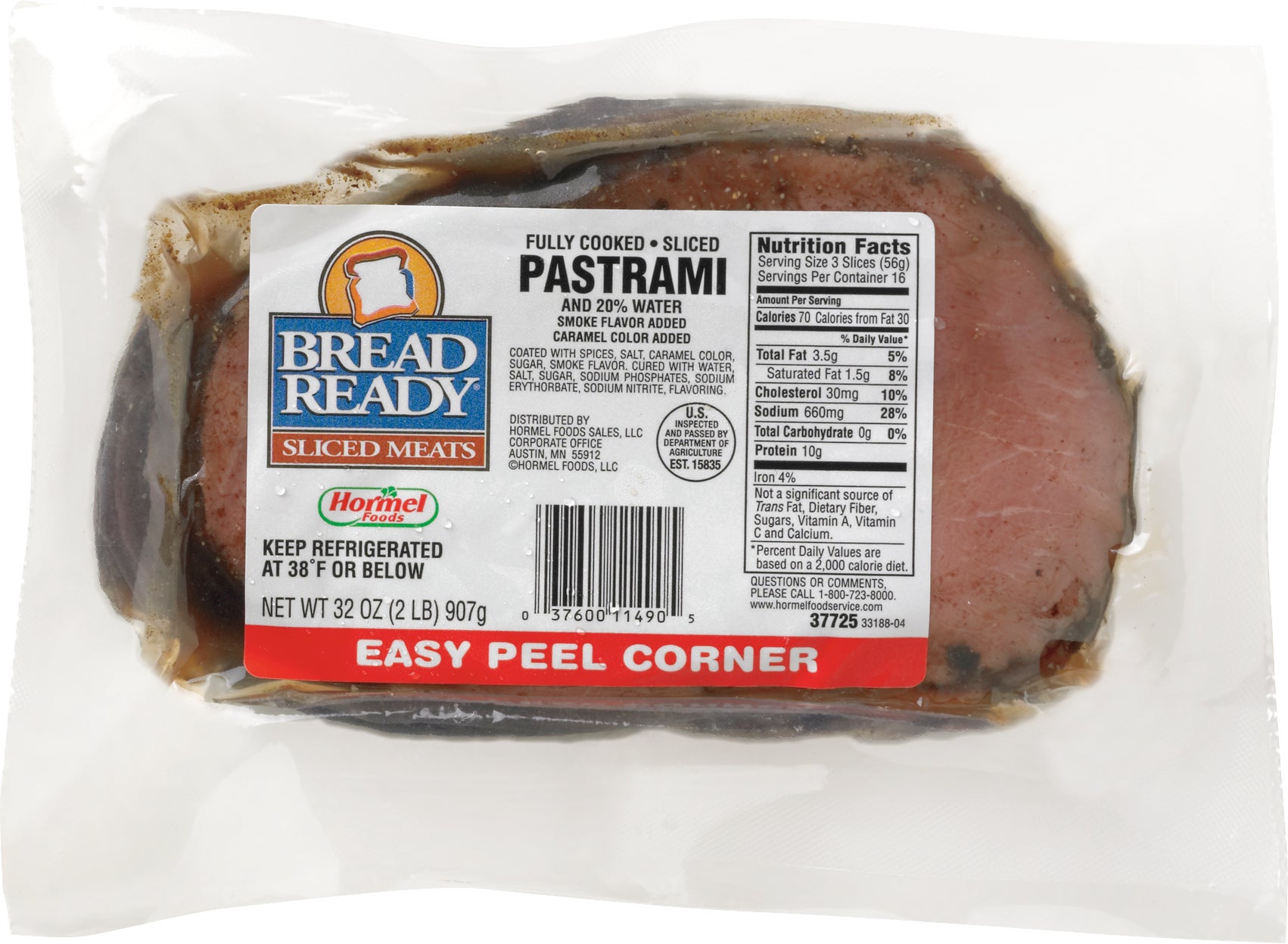 BREAD READY SLICED PASTRAMI 2 LBS
