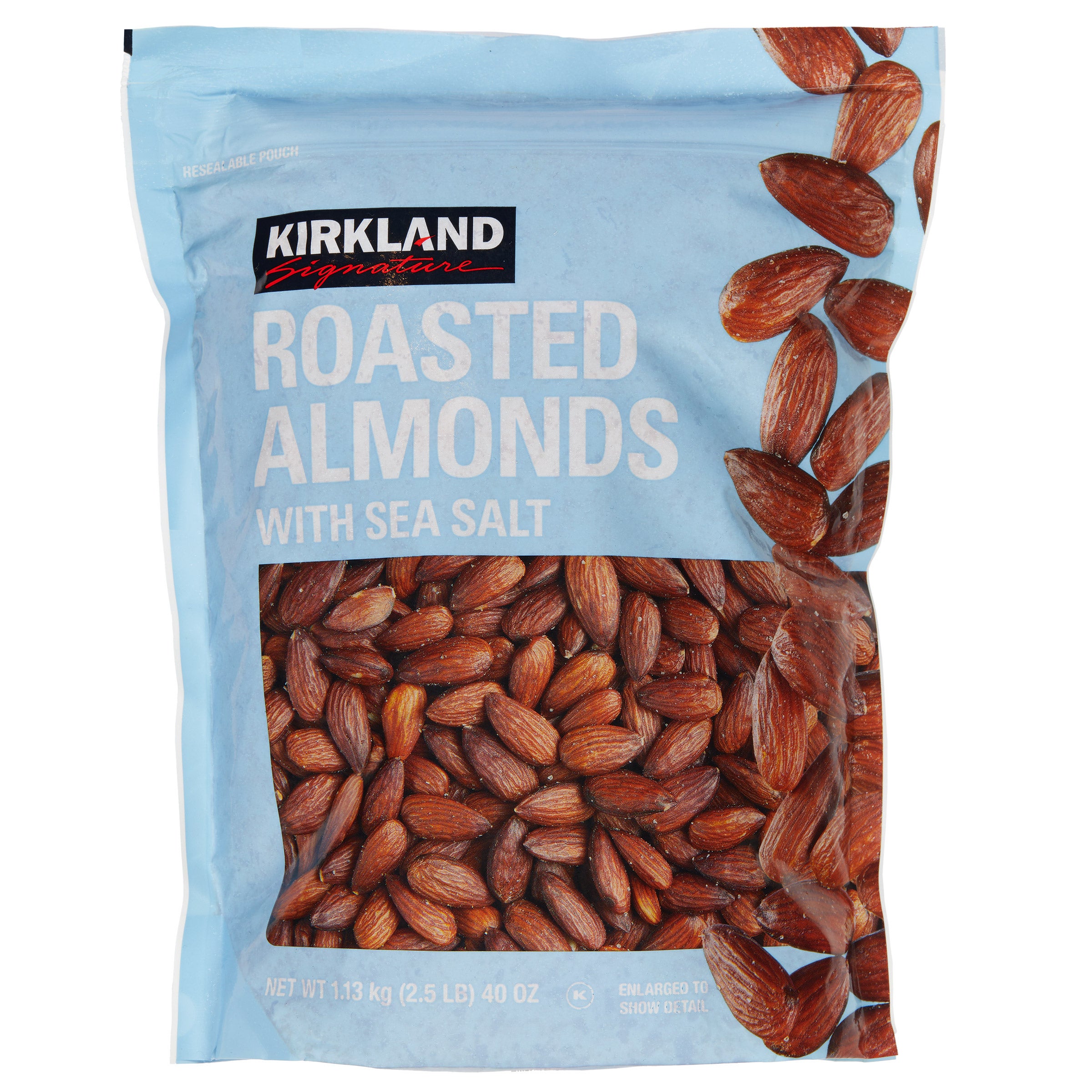 KIRKLAND SIGNATURE ROASTED ALMONDS 40 OZ (2.5 LBS)