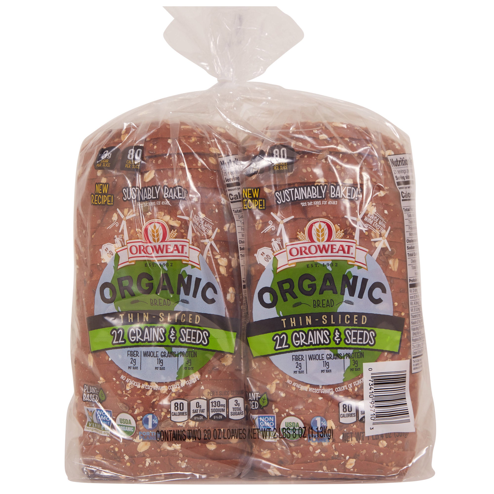 OROWEAT ORGANIC 22 GRAINS AND SEEDS 2/20 OZ