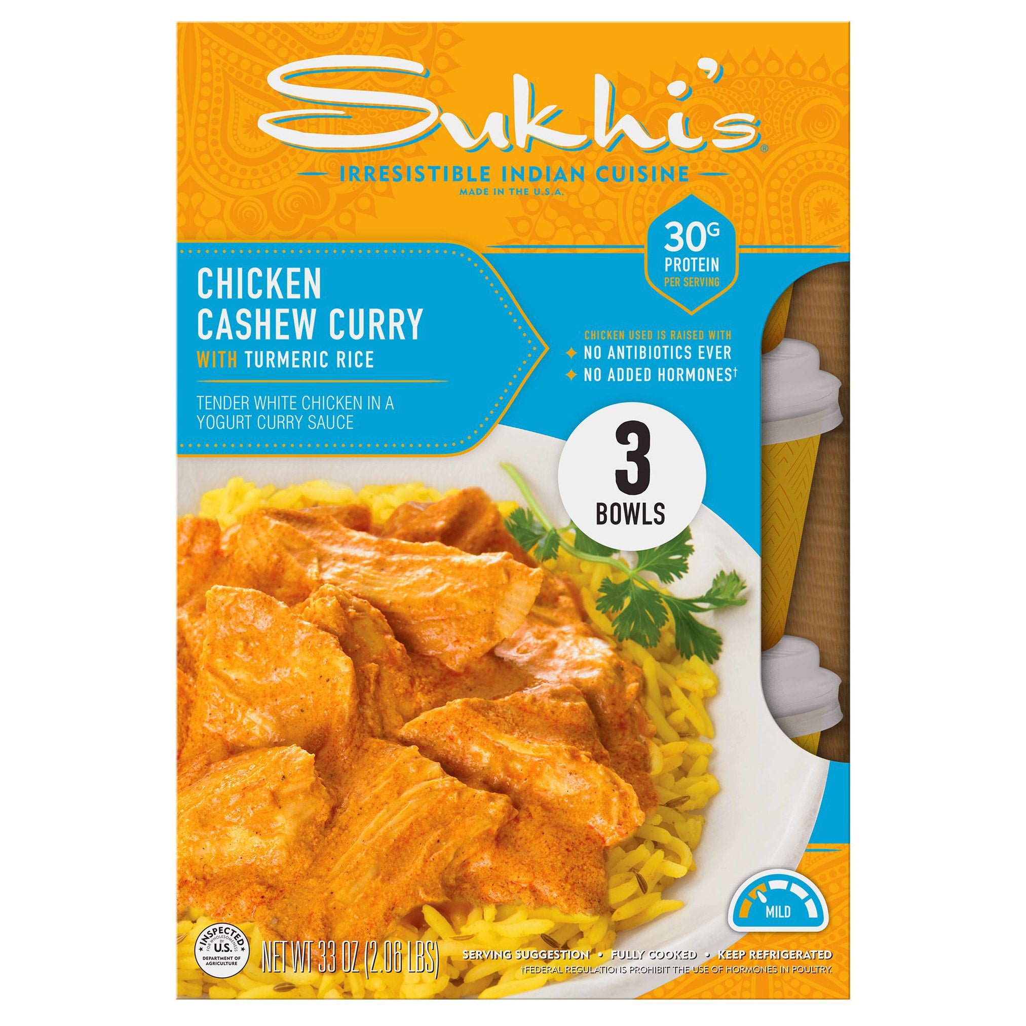 SUKHI'S CASHEW CHICKEN WITH TURMERIC RICE 3/11 OZ