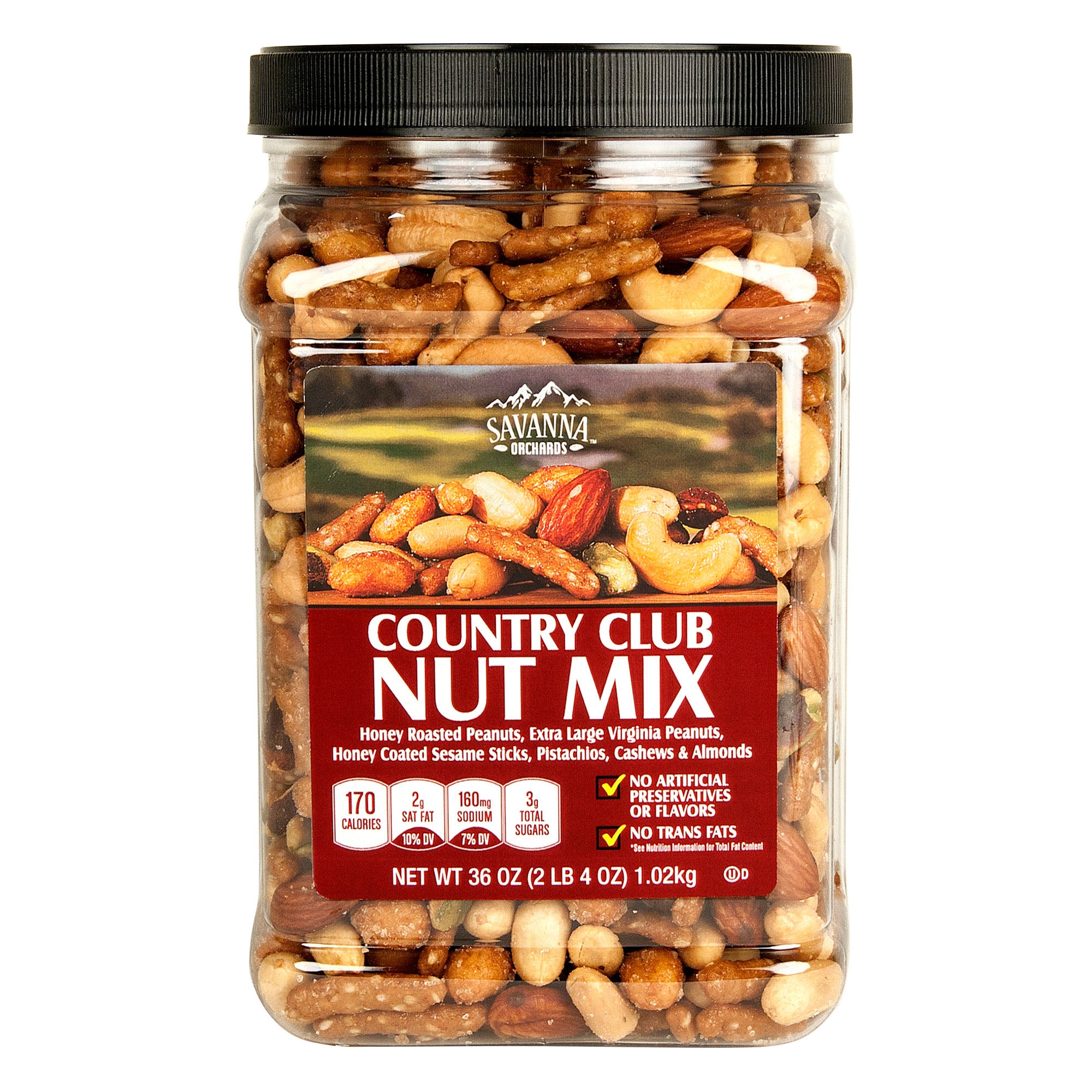 SAVANNA ORCHARDS COUNTRY CLUB NUT MIX 36 OZ (2.25 LBS)