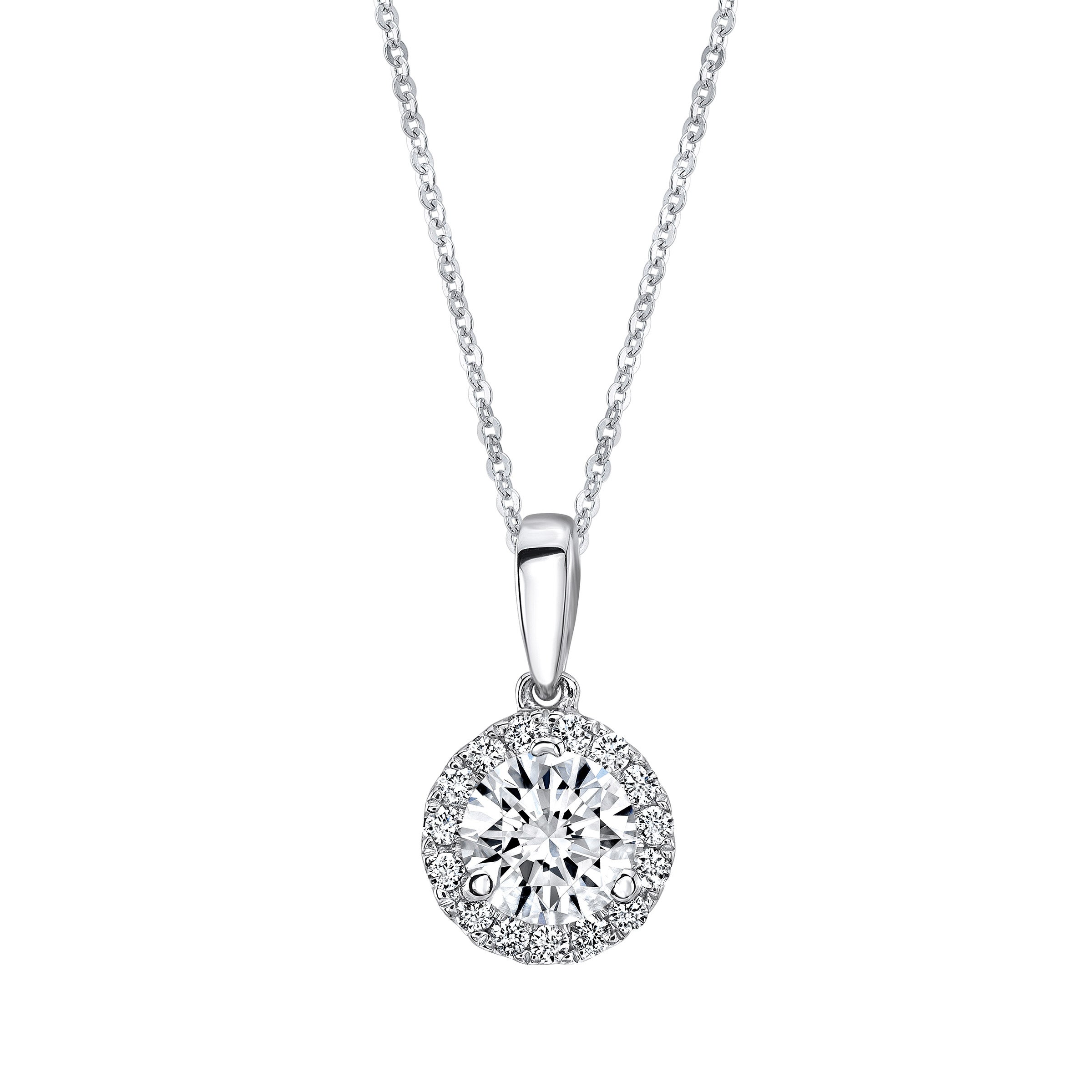 14KT WHITE GOLD VS2 I 0.36CTW ROUND DIAMOND PENDANT - Image 1