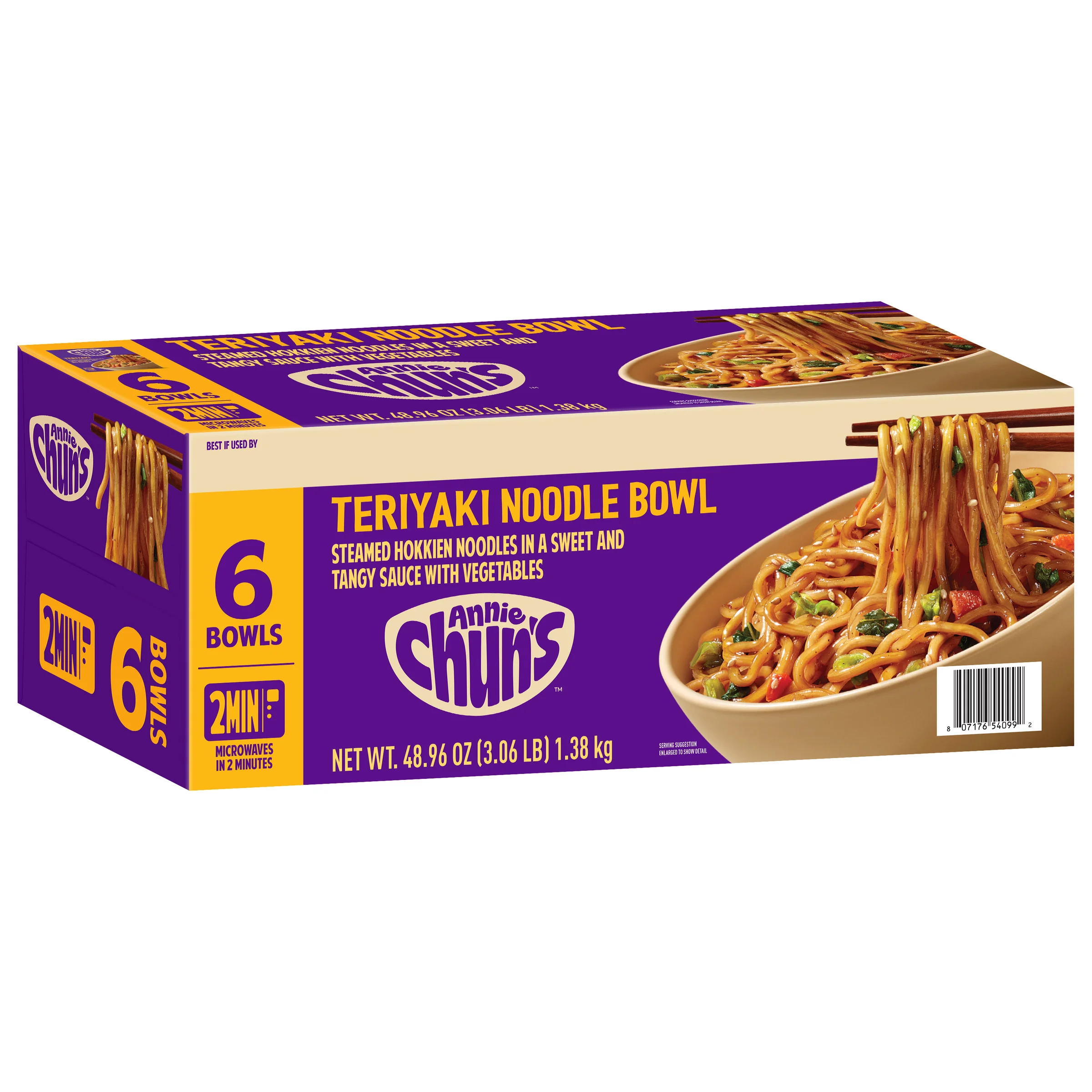 ANNIE CHUN'S TERIYAKI NOODLE BOWL 6 PACK 8.16 OUNCE EACH