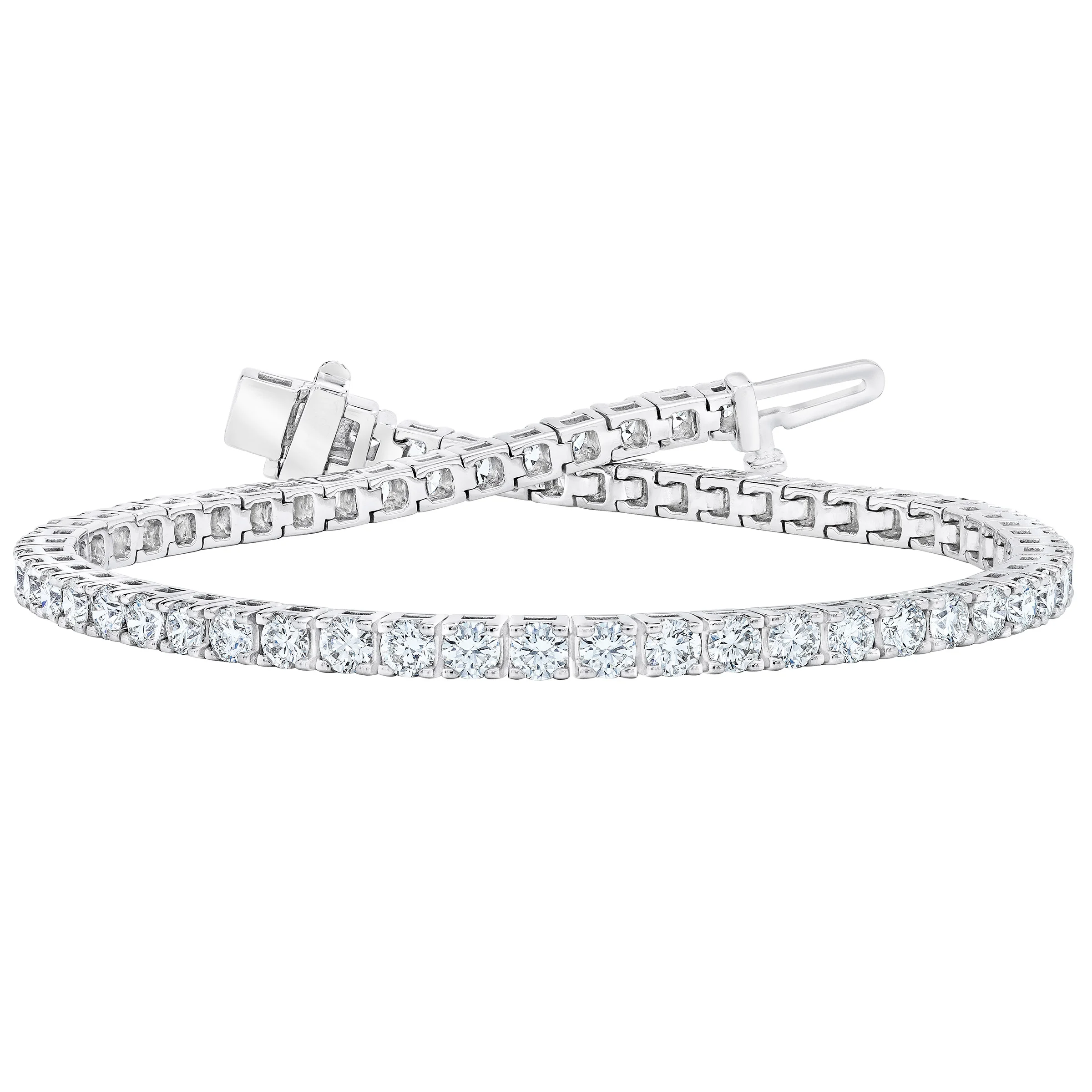 14KT WHITE GOLD VS2 I 4.00CTW ROUND DIAMOND TENNIS BRACELET