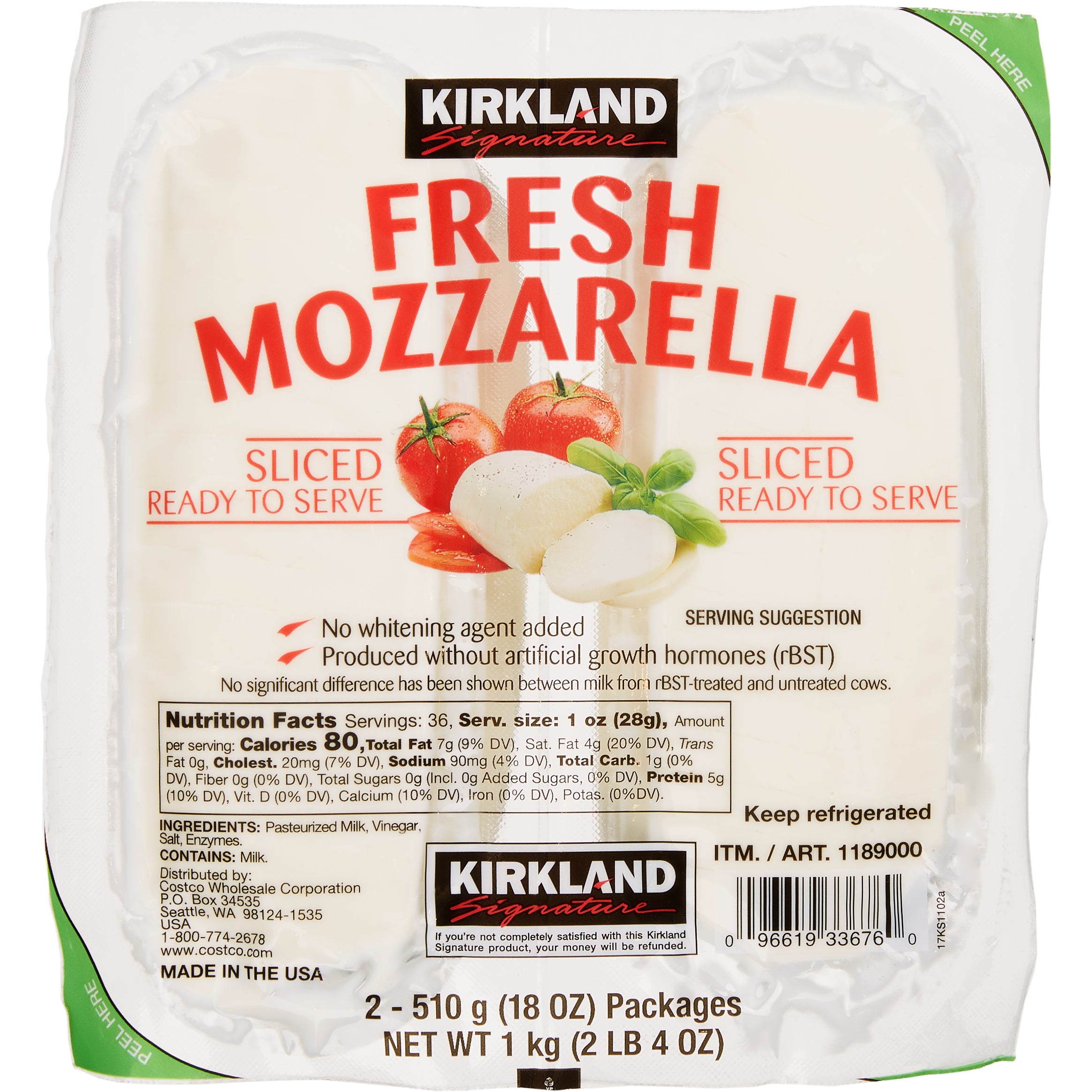 KIRKLAND SIGNATURE FRESH MOZZARELLA 36 OUNCE PACKAGE - Image 1
