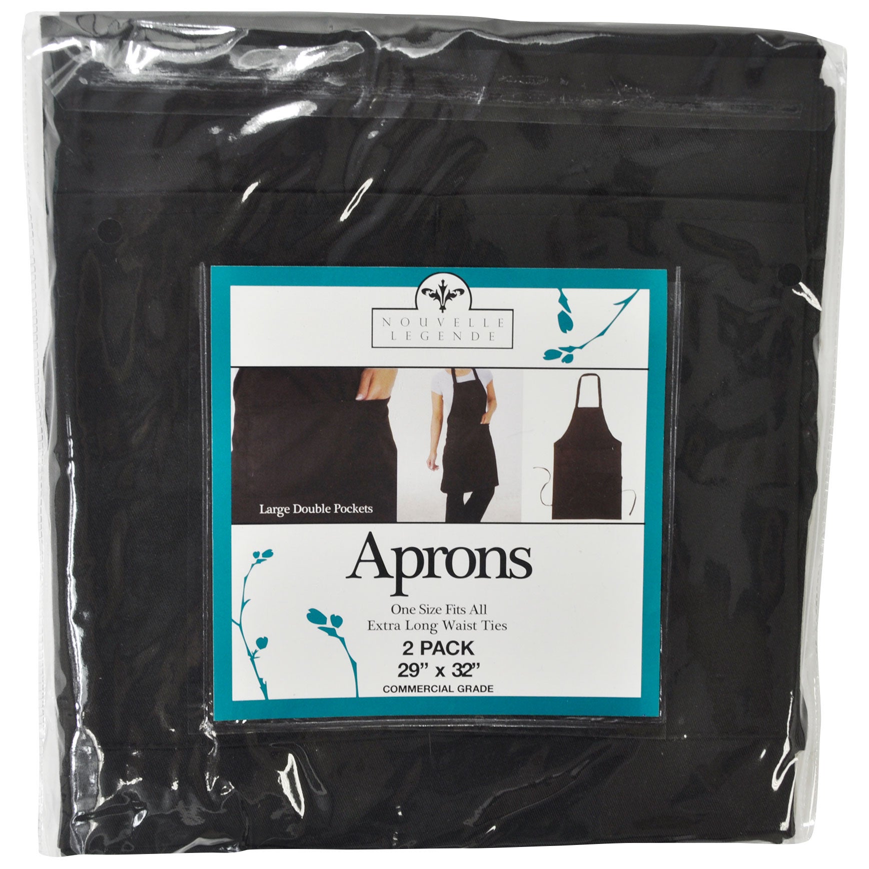 NOUVELLE LEGENDE CHEF'S APRON BLACK 2 PACK