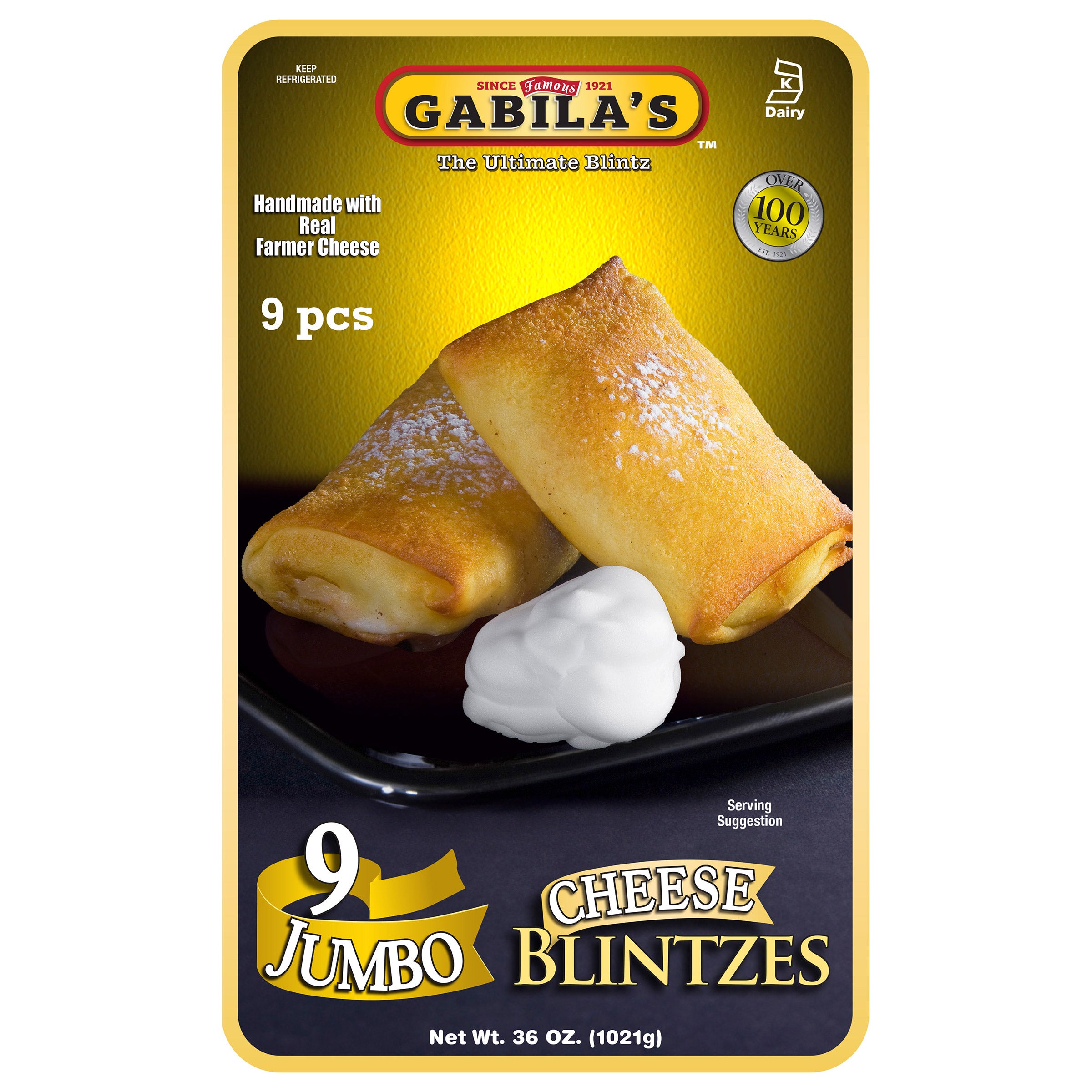 GABILA'S CHEESE BLINTZES 9 COUNT 4 OUNCES EACH - Image 1