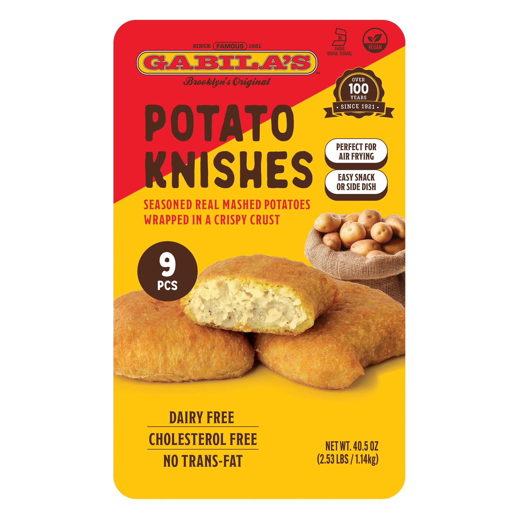 GABILA POTATO KNISH 9 CT 40.5 OZ (2.53 LBS) - Image 1