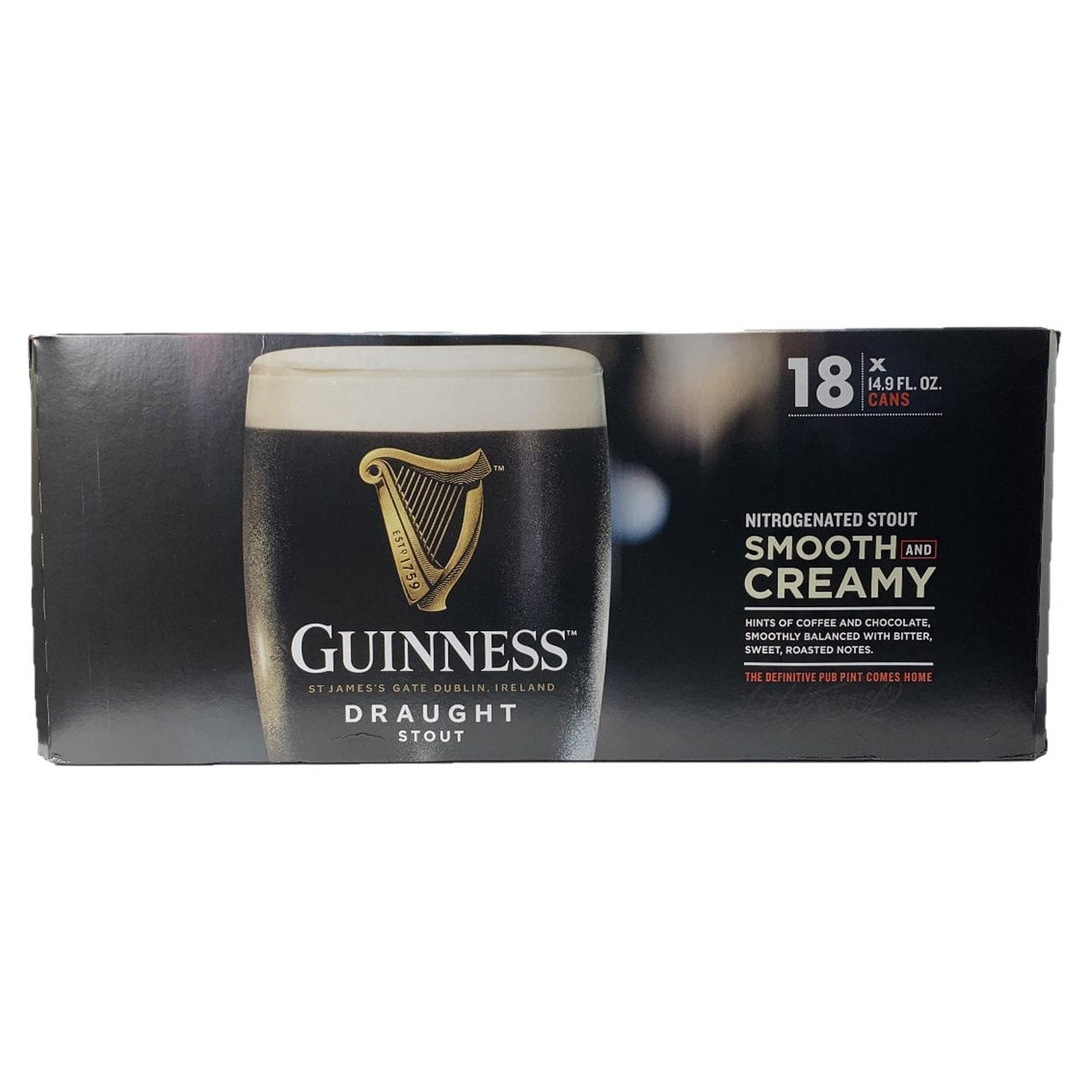 GUINNESS DRAUGHT STOUT 18/14.9 OZ (8.3 QTS)