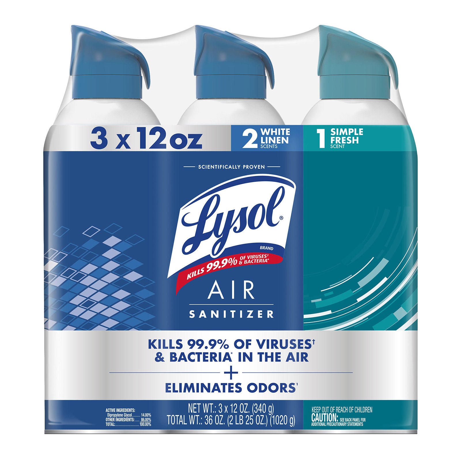 LYSOL AIR SANITIZER MULTI FRAGRANCE 3/12OZ - Image 1