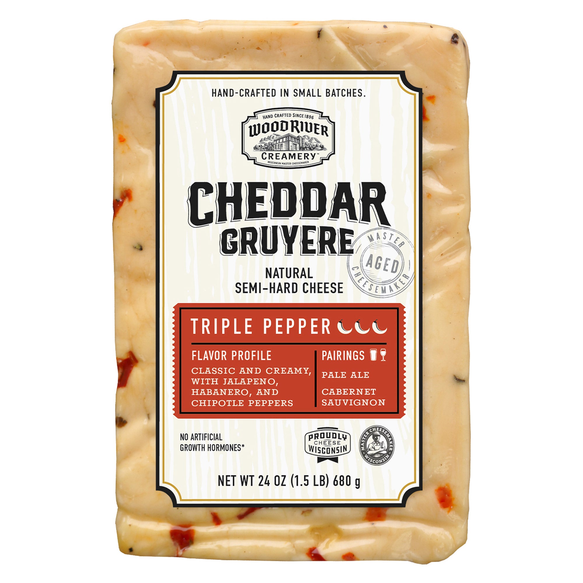 WOOD RIVER CREAMERY TRIPLE PEPPER 24 OUNCE PACKAGE