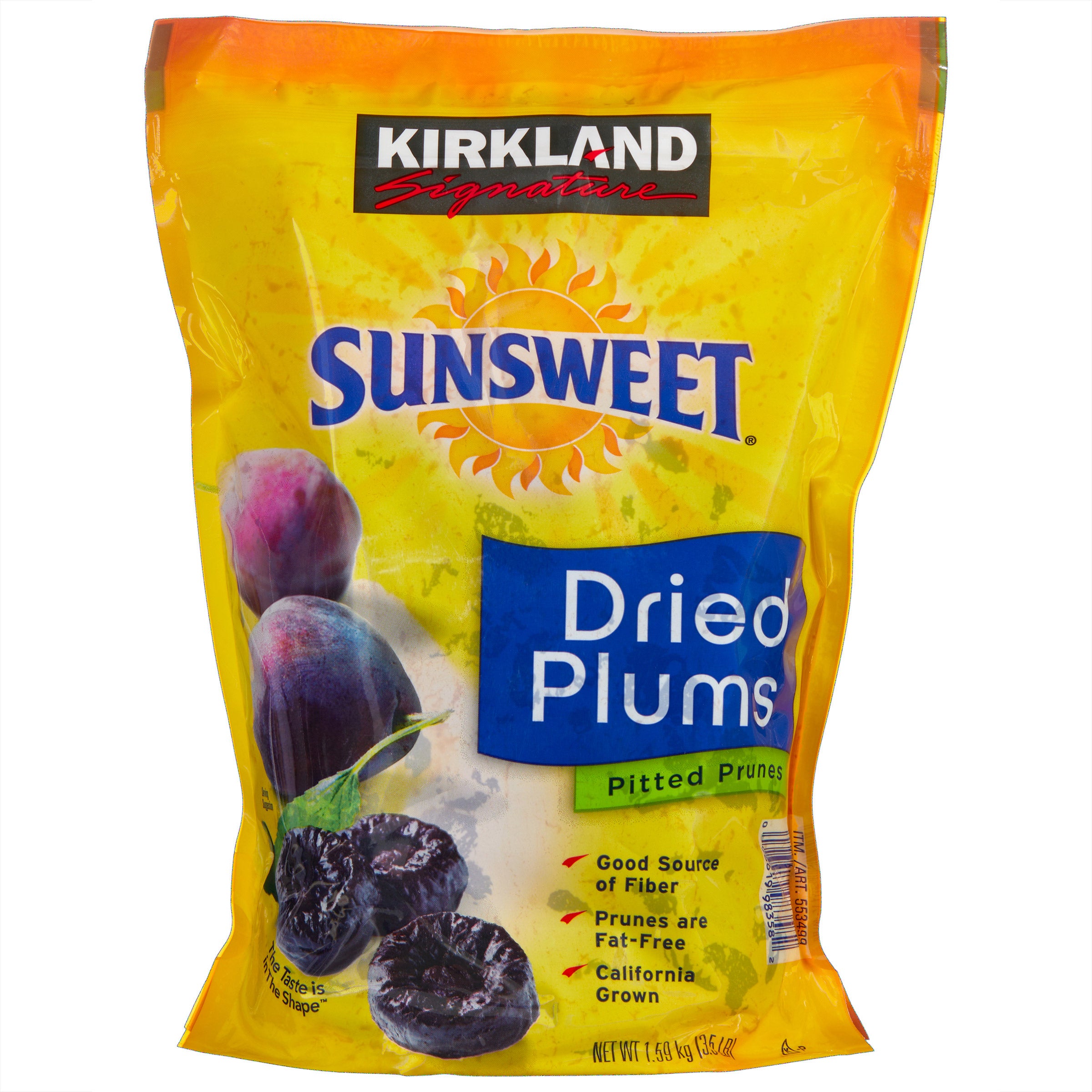 KIRKLAND SIGNATURE SUNSWEET DRIED PLUMS 56 OUNCE BAG - Image 1