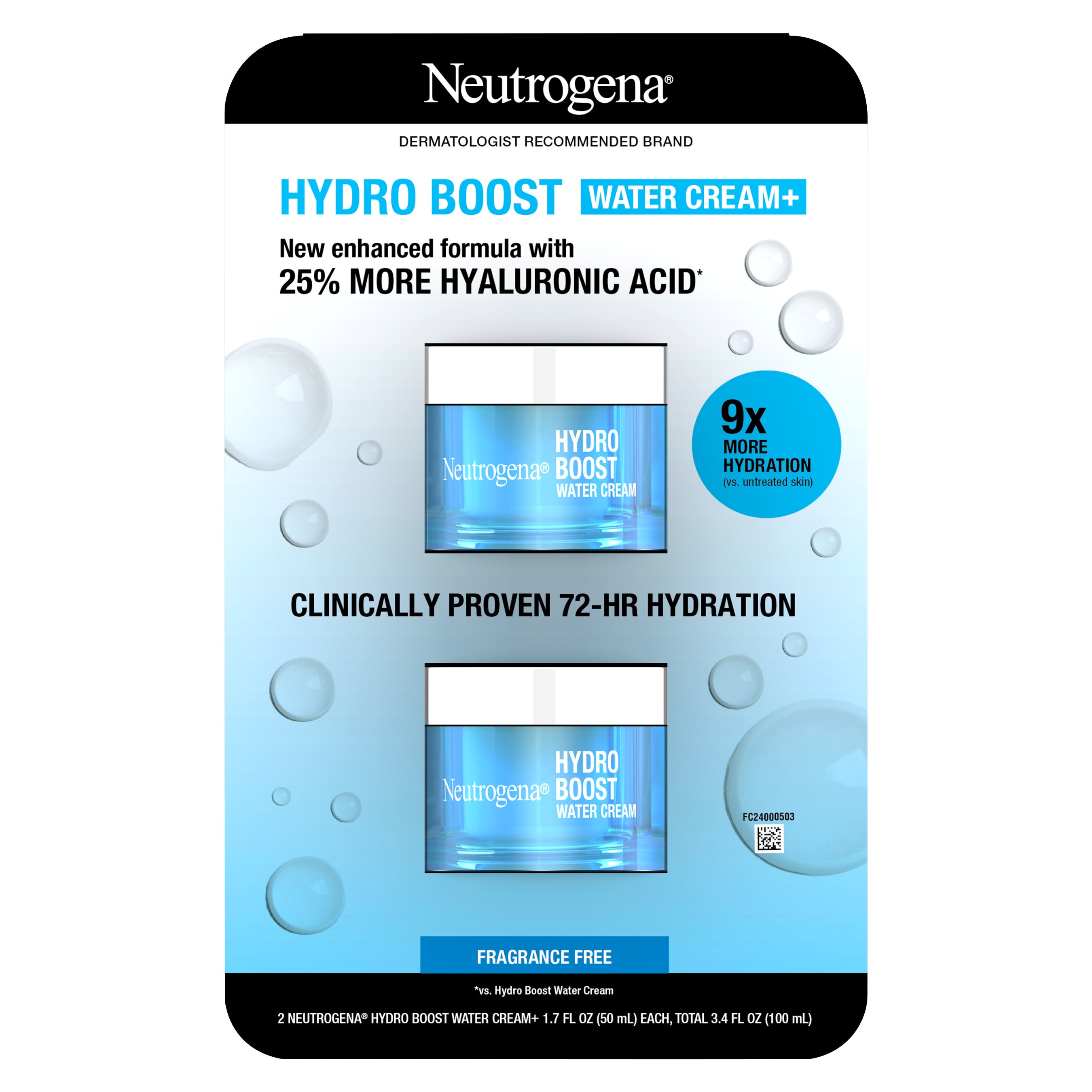 NEUTROGENA HYDRO BOOST WATER CREAM 2 PACK/1.7 OZ EACH - Image 1