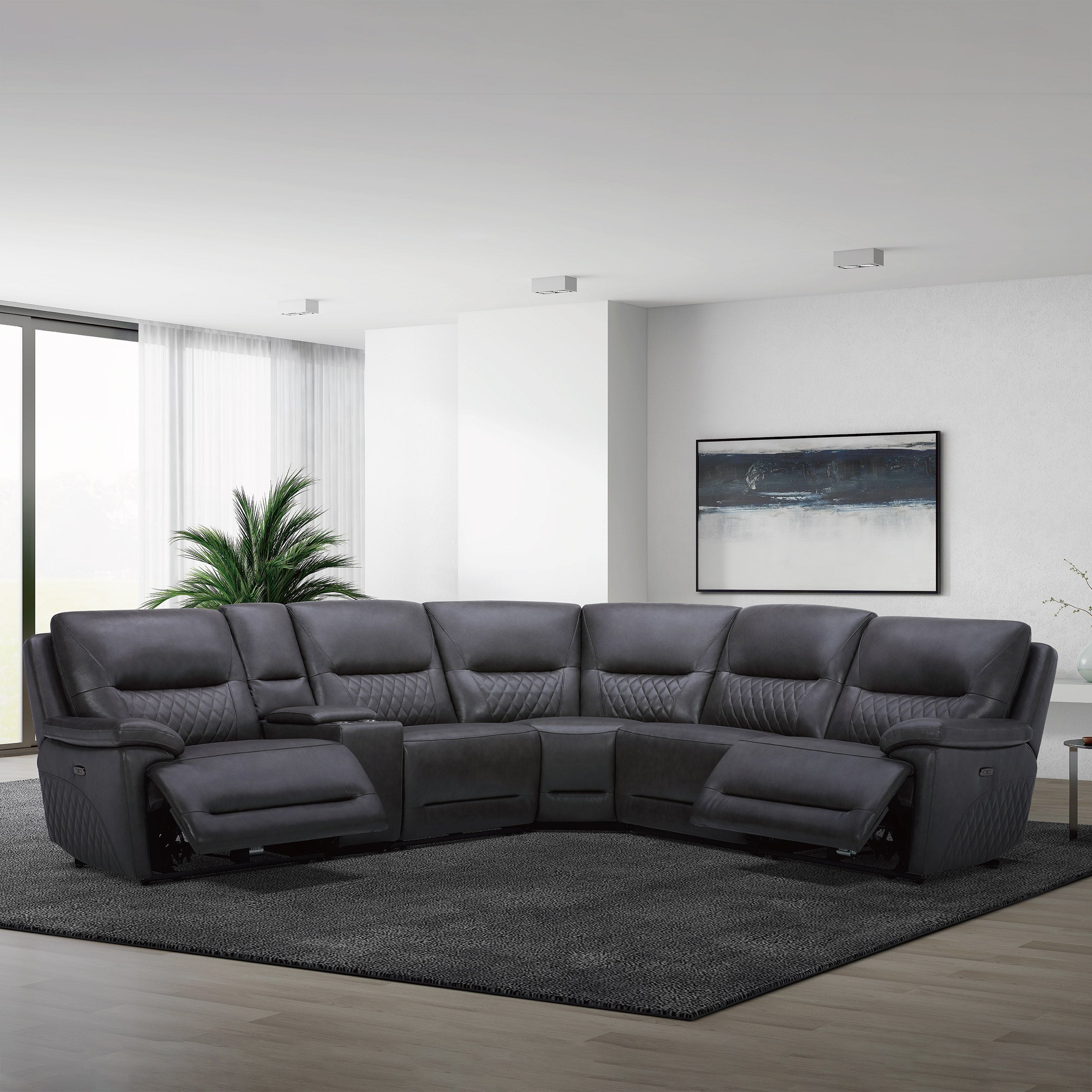GILMAN CREEK TROWER FABRIC POWER RECLINING SECTIONAL - Image 1