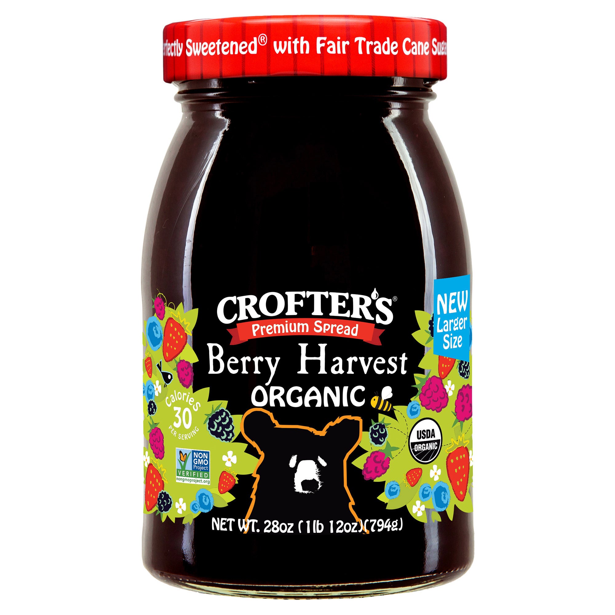 CROFTER'S ORGANIC BERRY HARVEST SPREAD 28 OUNCE JAR - Image 1