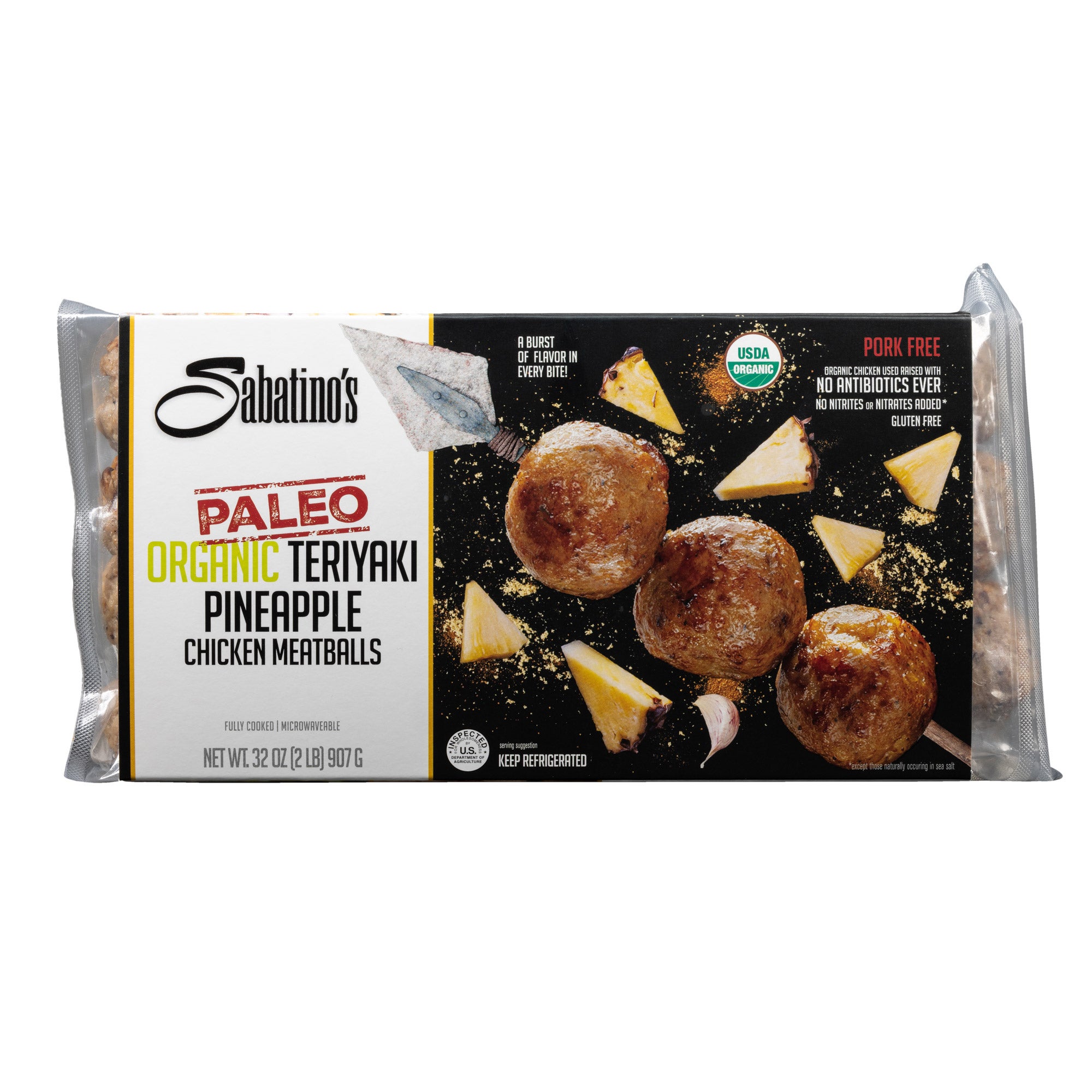 SABATINO'S ORGANIC PALEO TERIYAKI CHICKEN MEATBALL 2/16 OZ