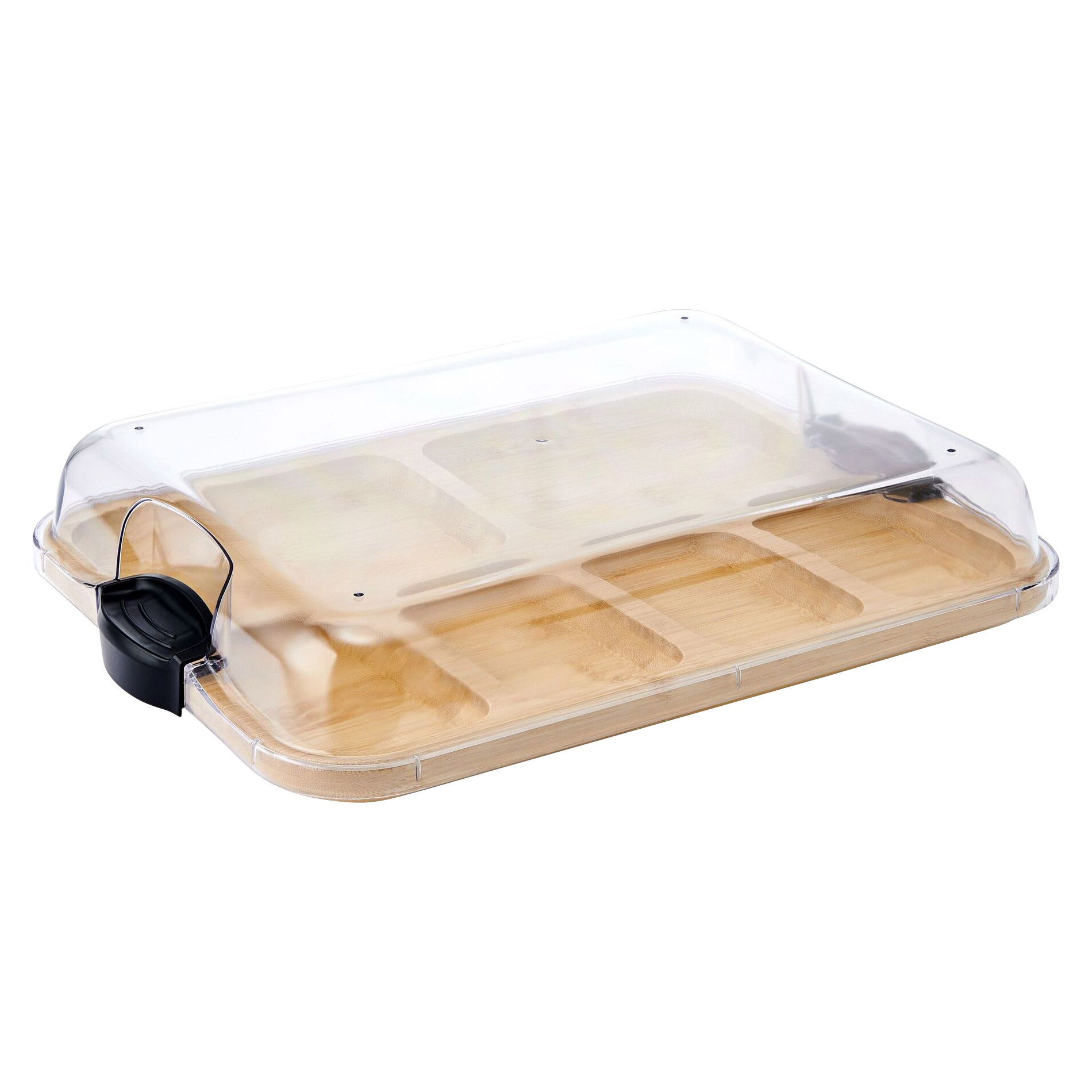 SABATIER BUILD-A-BOARD BAMBOO SERVING BOARD WITH LOCKING LID