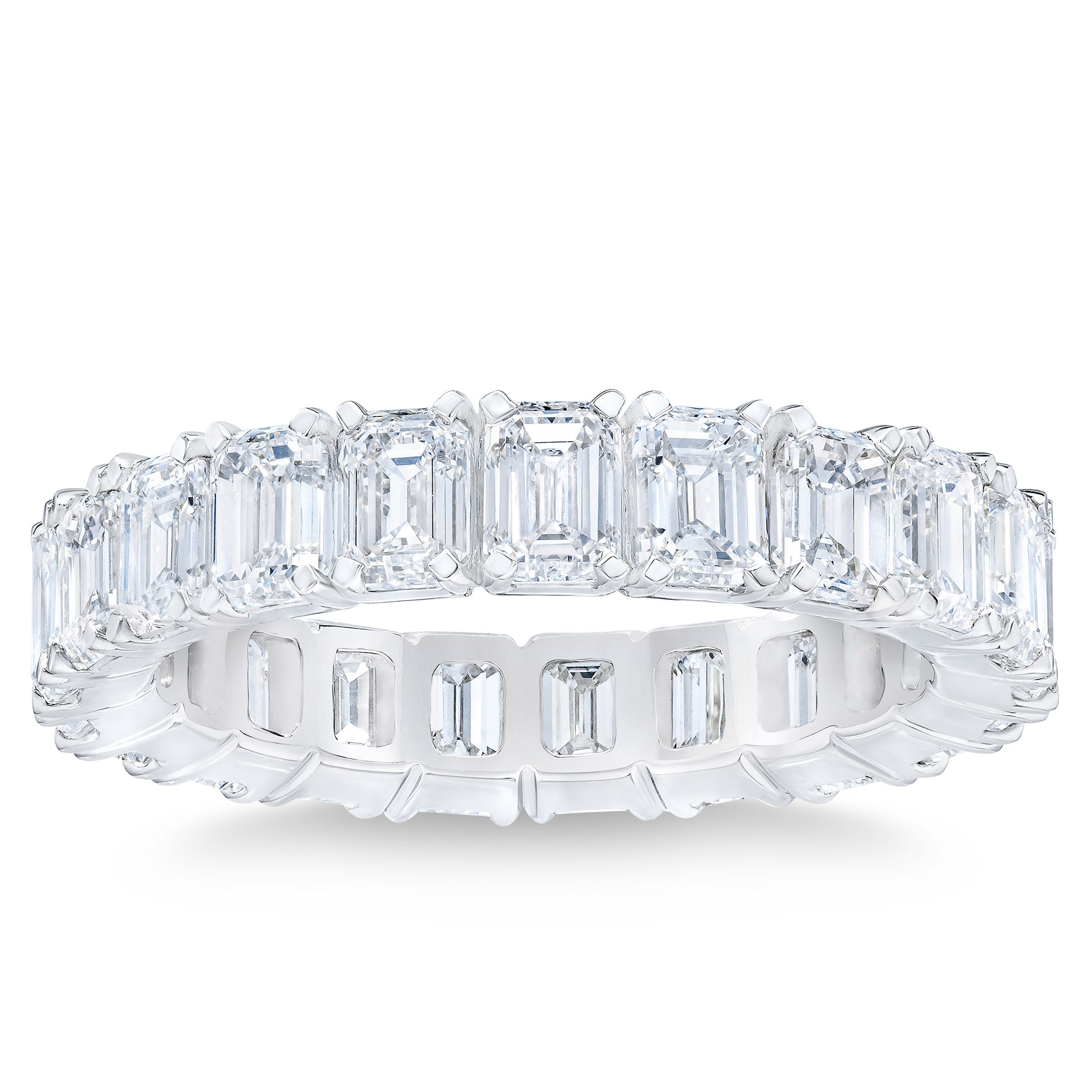 PLATINUM VS2 G 5.00CTW EMERALD CUT DIAMOND ETERNITY BAND - Image 1