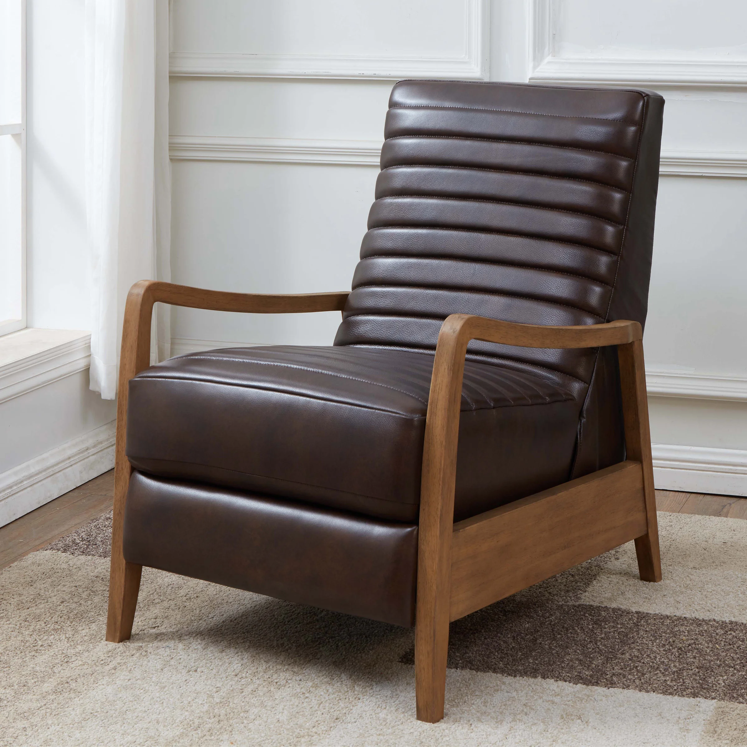 HENRIK LEATHER PUSHBACK RECLINER - Image 1