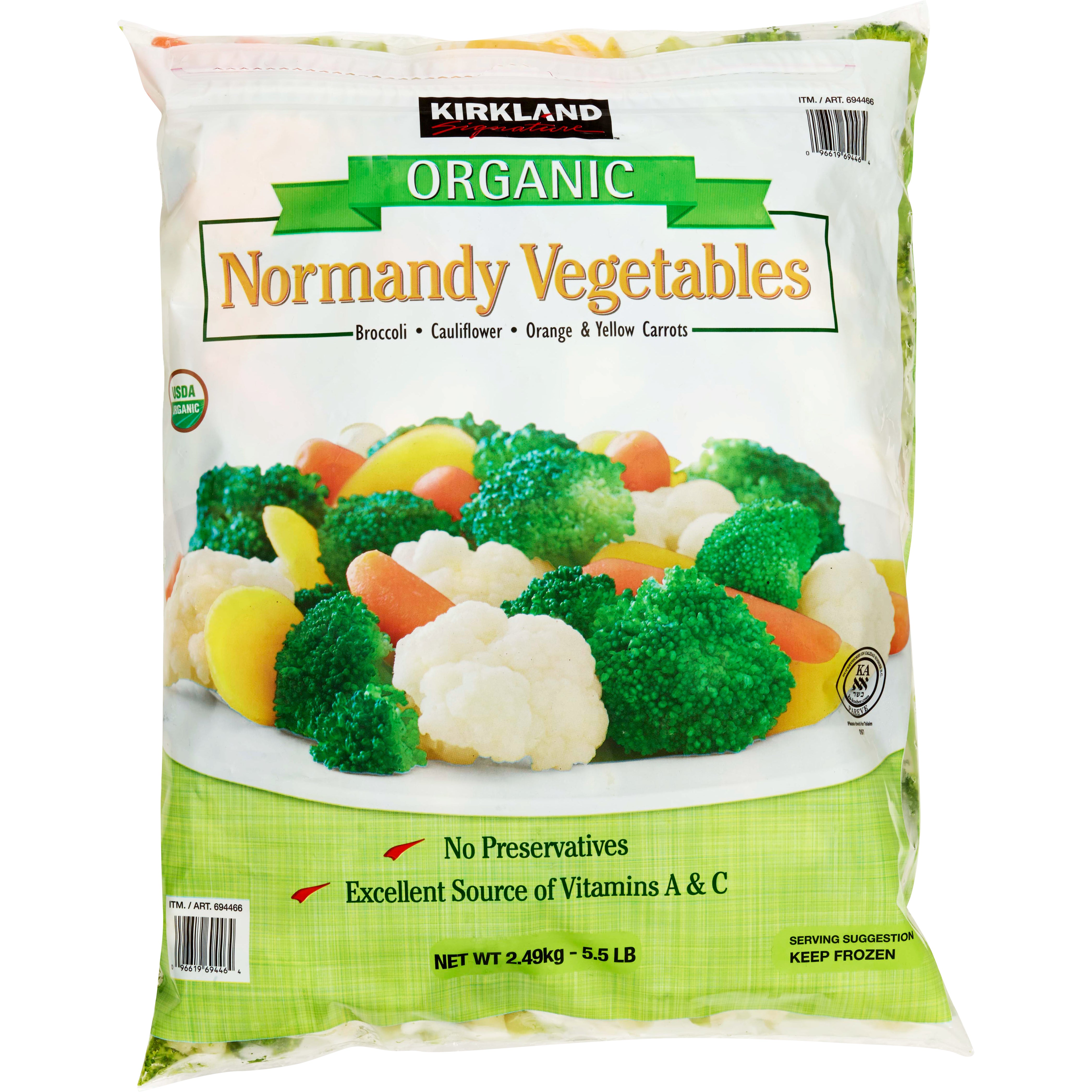 ORGANIC KIRKLAND SIGNATURE VEGETABLES 5.5 POUNDS
