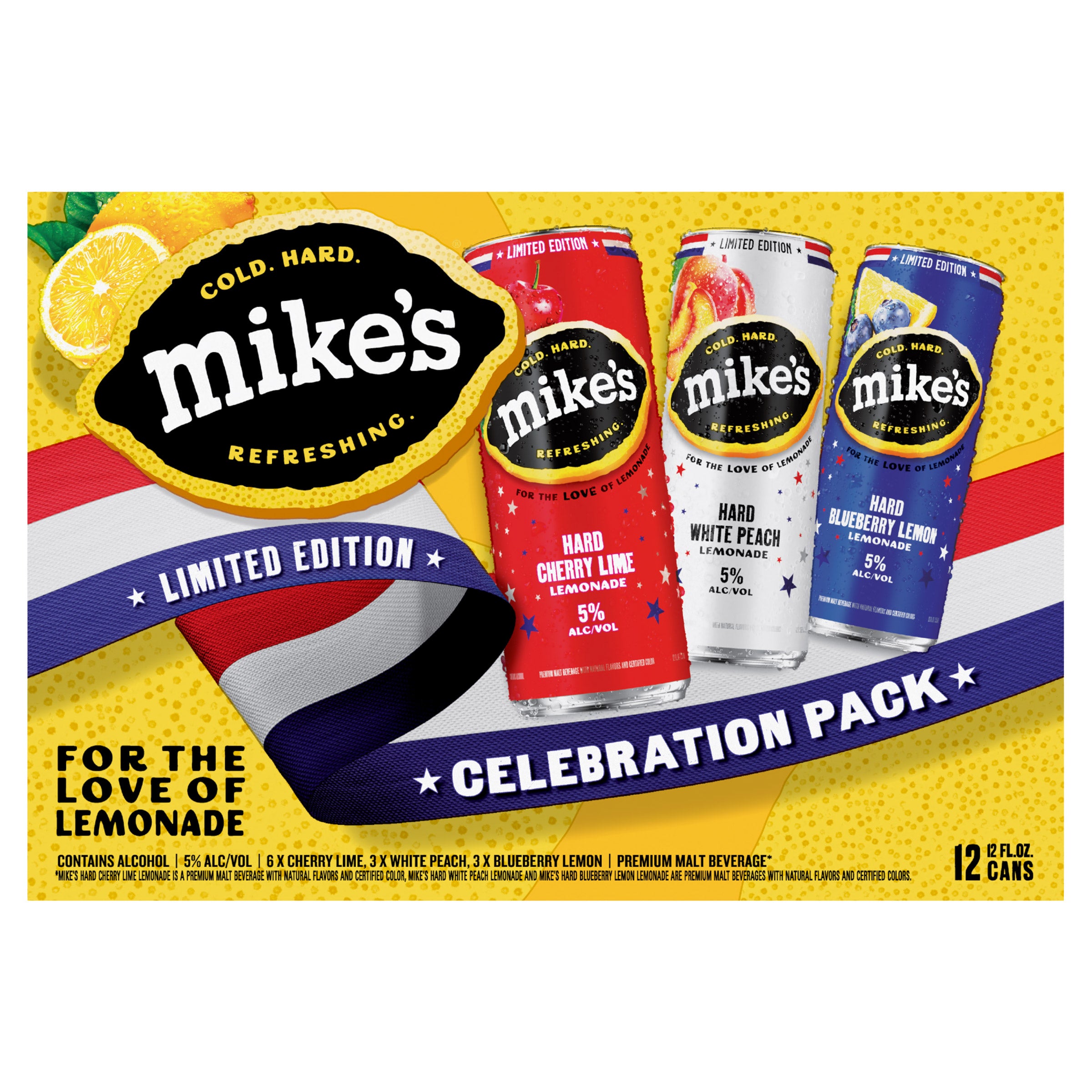 MIKE'S HARD LEMONADE CELEBRATION VTY PACK 12/12 OZ CANS USA - Image 1