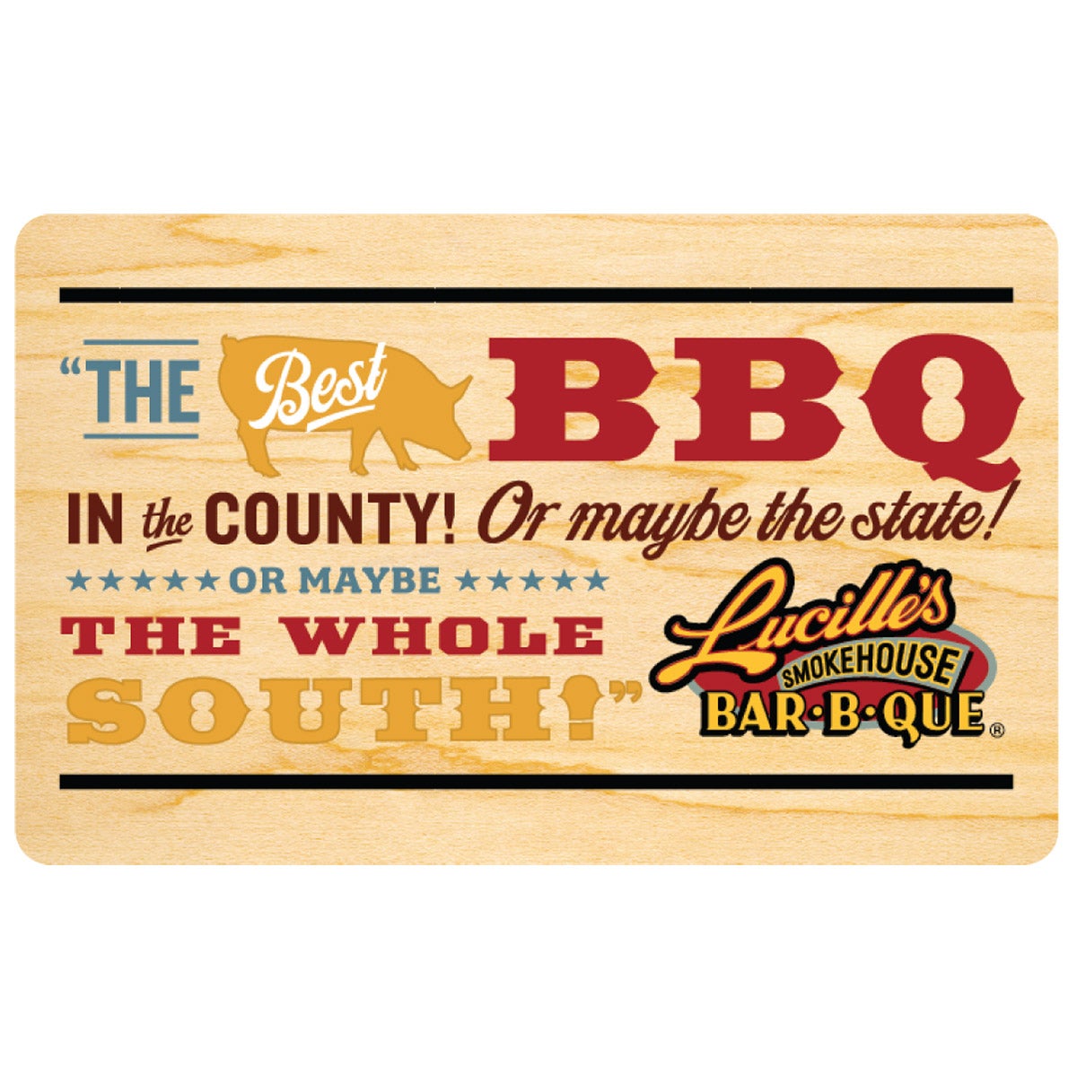 LUCILLE'S SMOKEHOUSE 2/$50 GIFT CARDS ITEM IS NON-REFUNDABLE