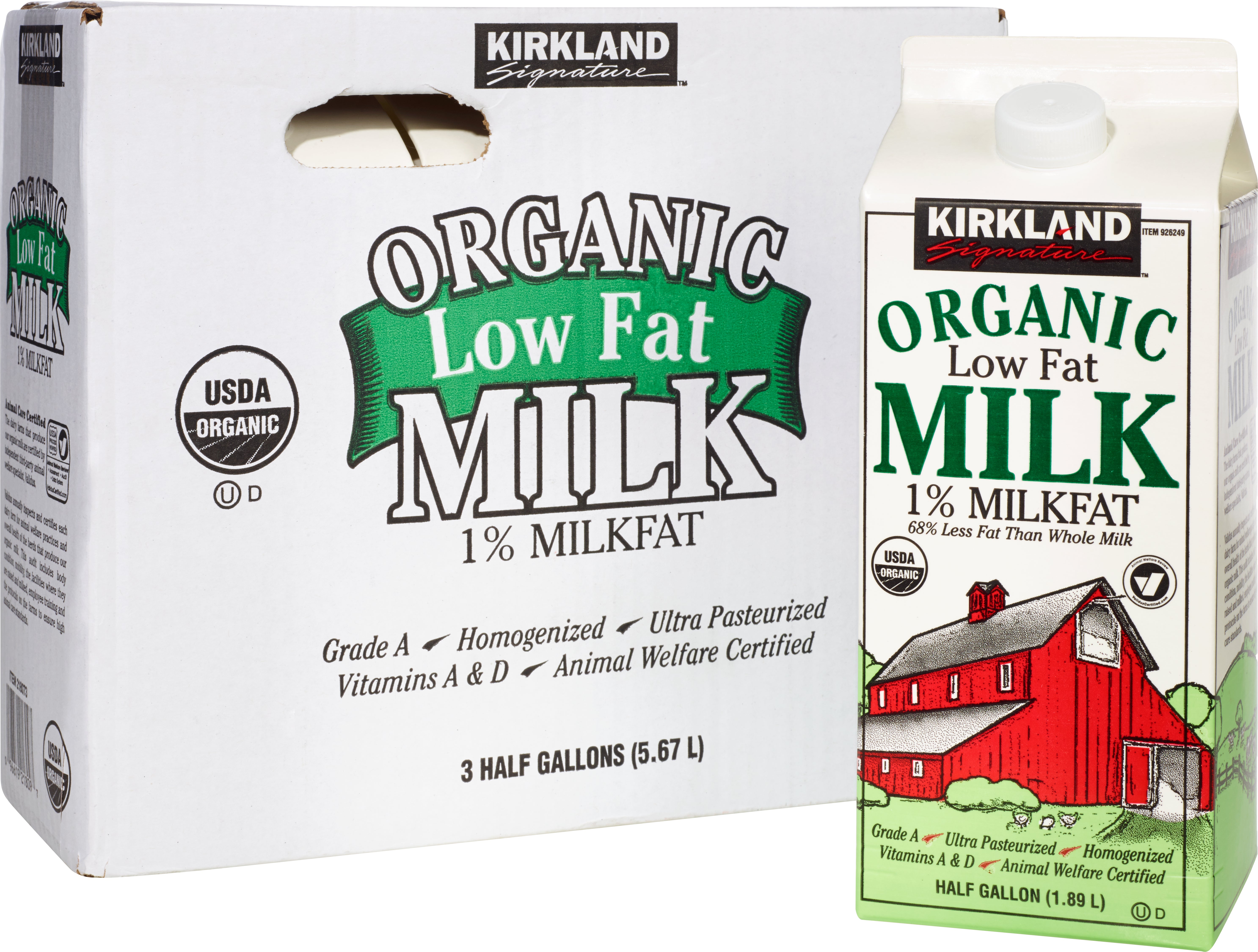 KIRKLAND SIGNATURE 1% LOWFAT ORGANIC MILK 3-1/2 GALLON