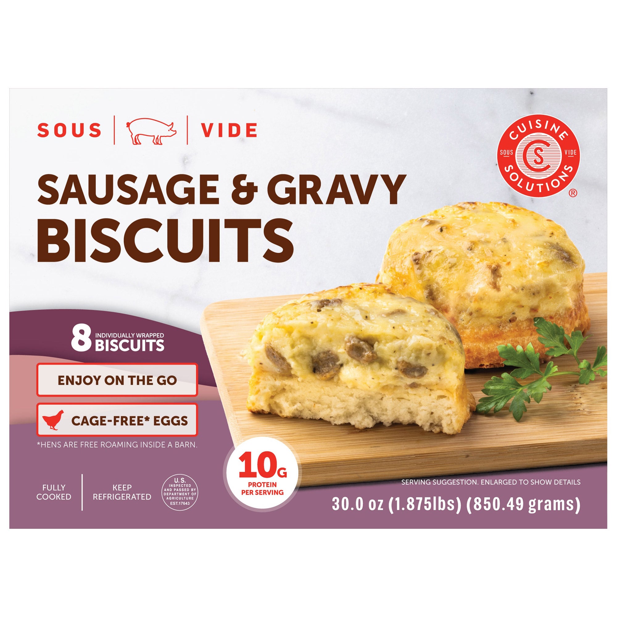 CUISINE SOLUTIONS SAUSAGE GRAVY BISCUIT 30 OUNCE PACKAGE