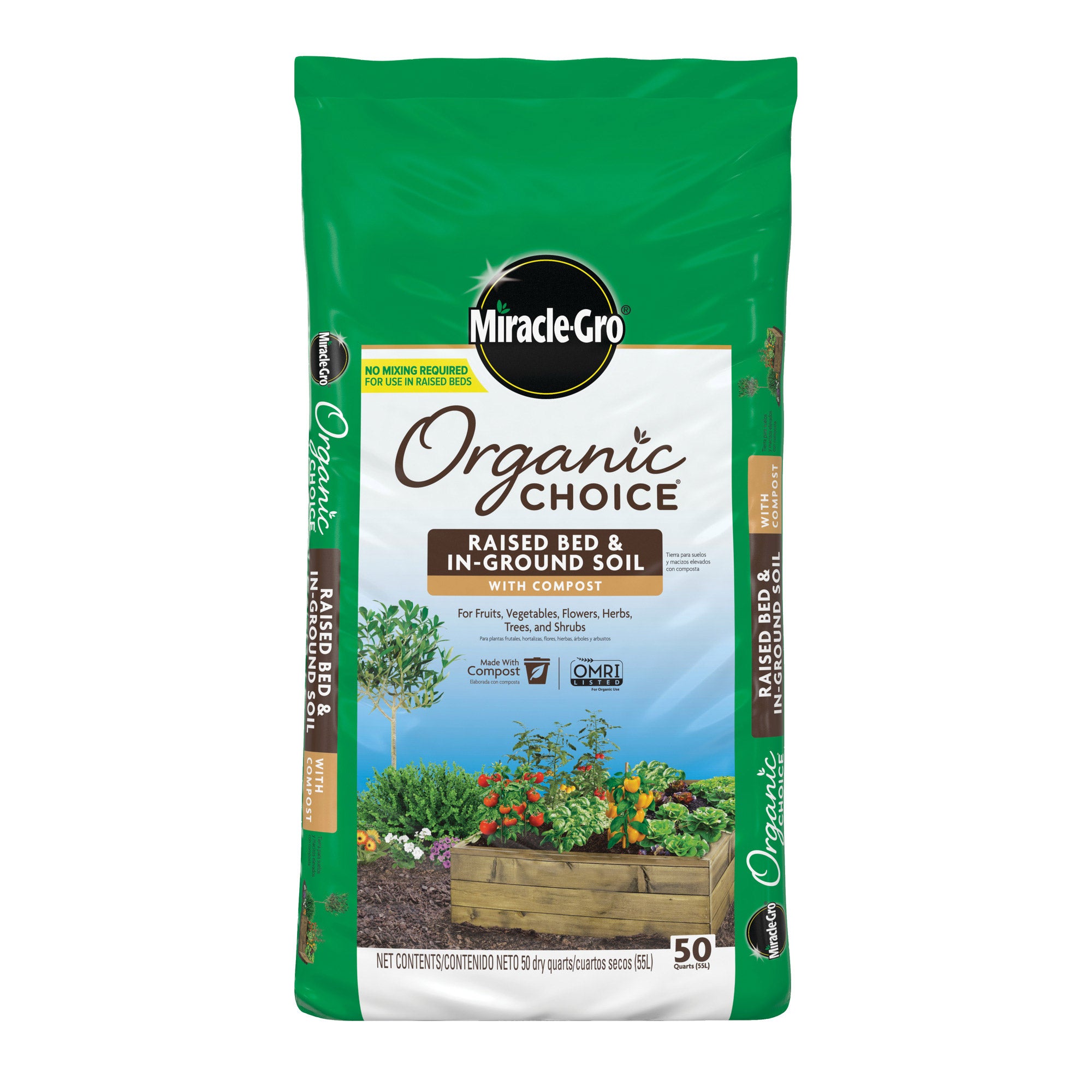 MIRACLE GRO ORGANIC CHOICE IN-GROUND & RAISED BED SOIL 50 QT - Image 1