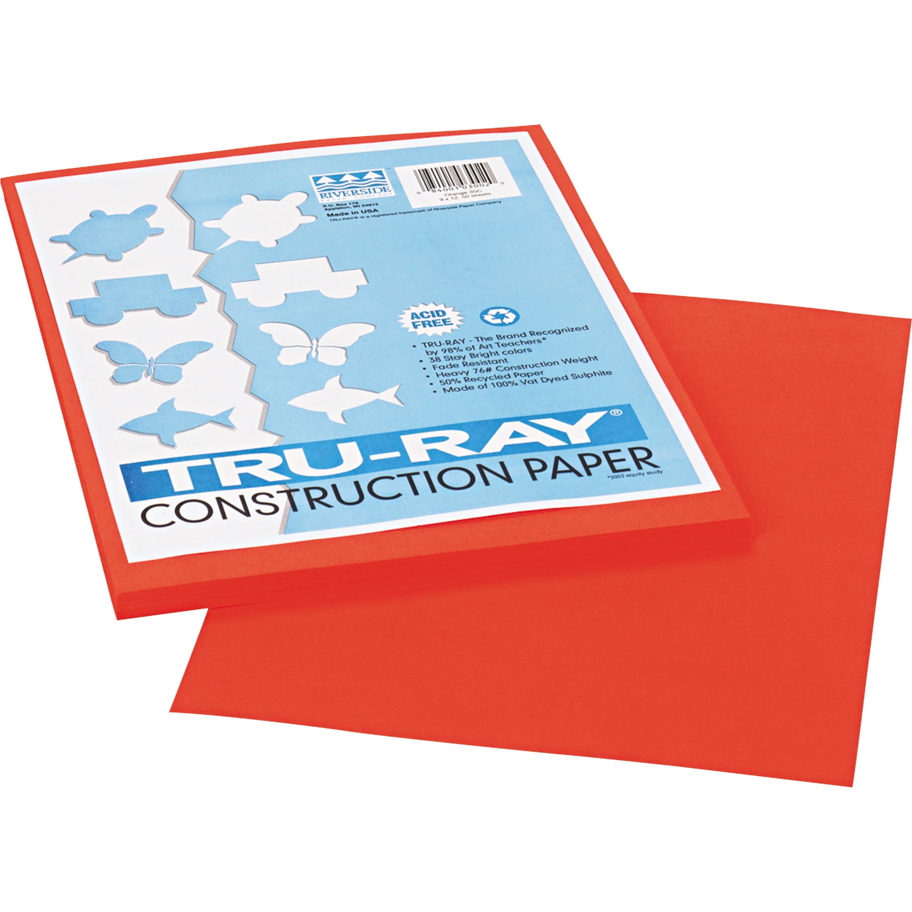 PACON TRU-RAY 9X12 CONSTRUCTION PAPR 50SH PAC103002 ORANGE