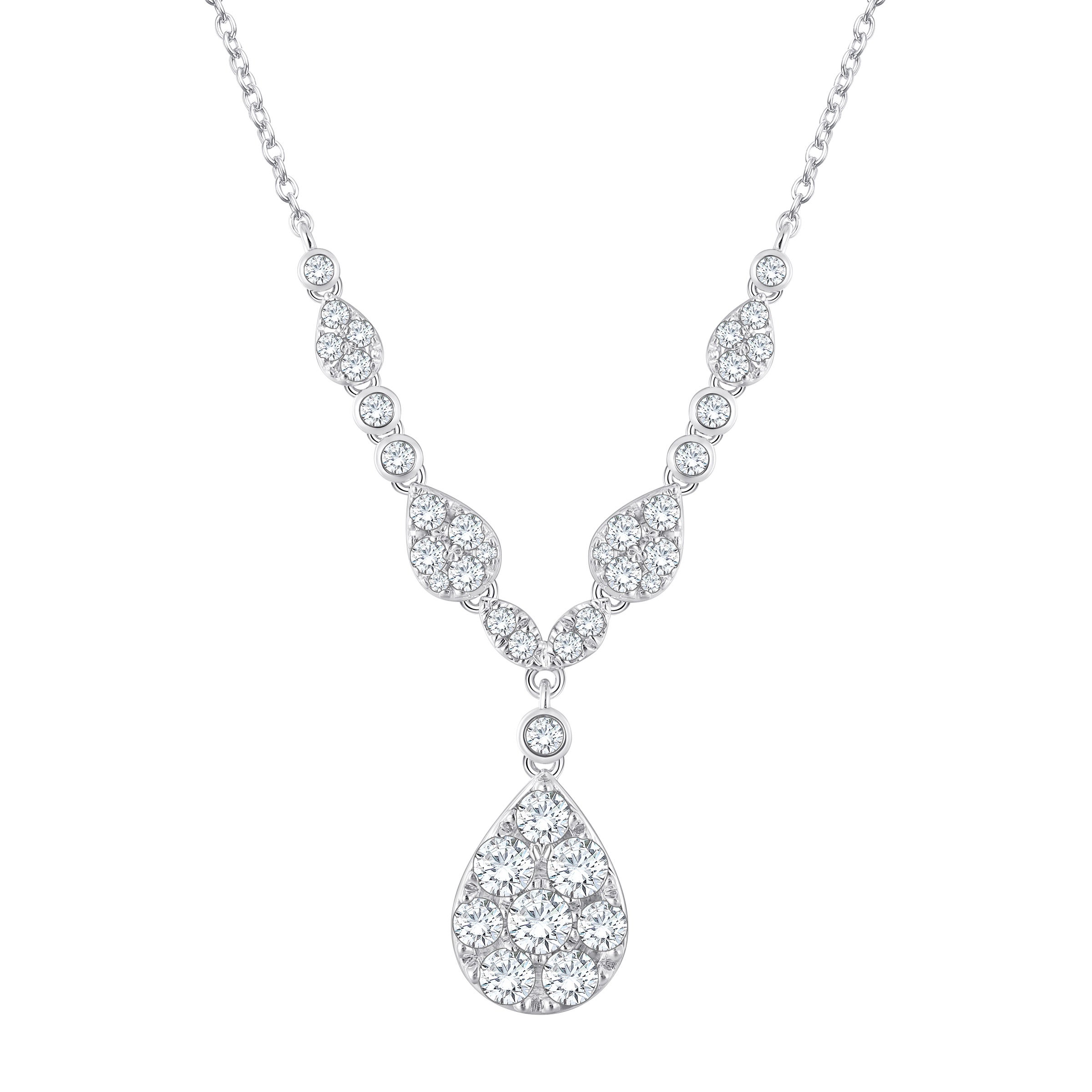 14KT WHITE GOLD VS2 I 2.00CTW ROUND DIAMOND NECKLACE - Image 1