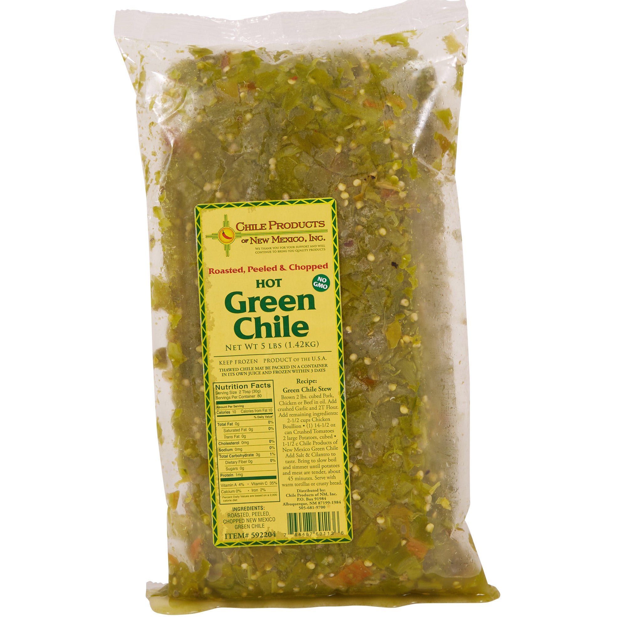 HATCH CHILE PRODUCTS CHOPPED GREEN CHILES 5 LB