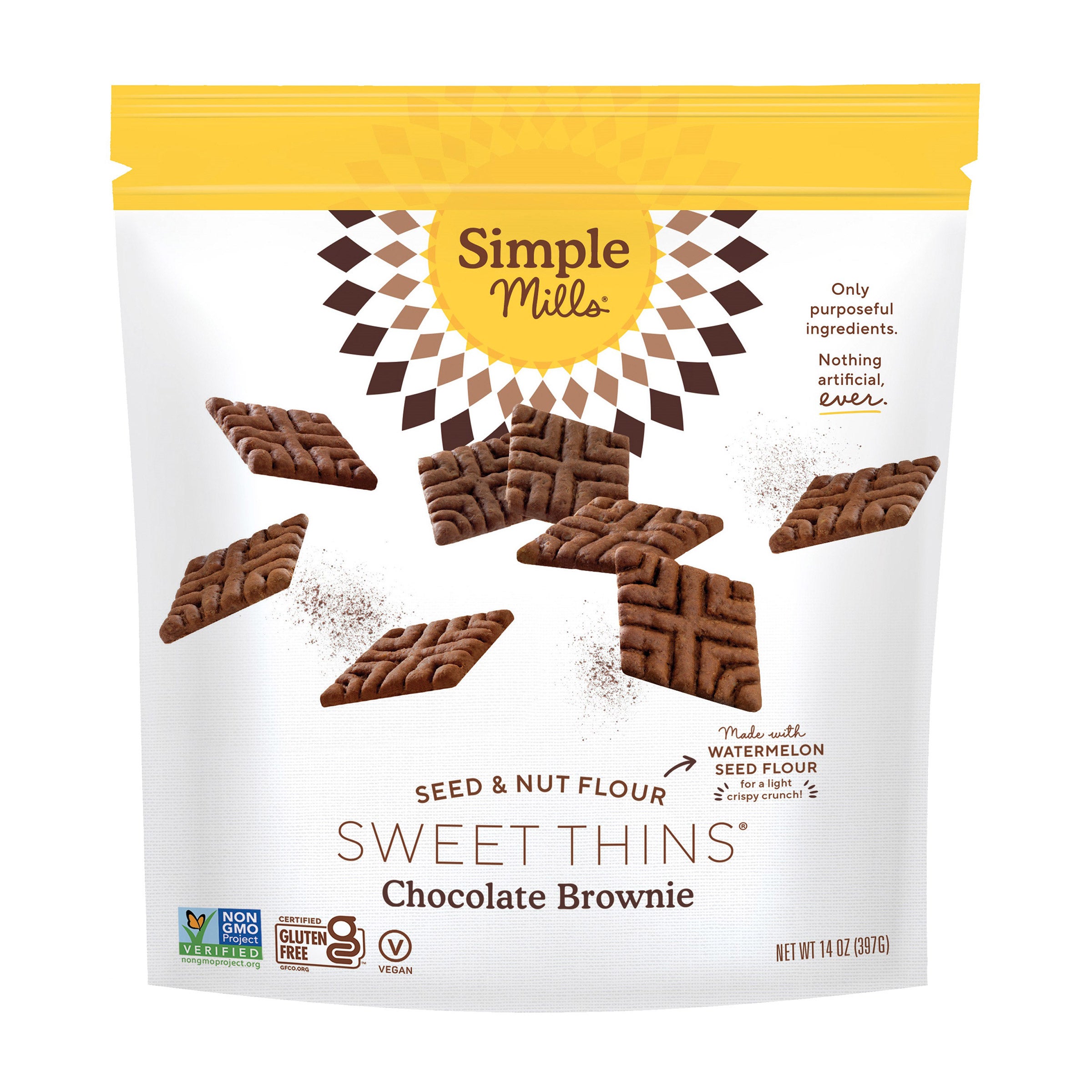 SIMPLE MILLS CHOCOLATE BROWNIE THIN 14 OUNCES