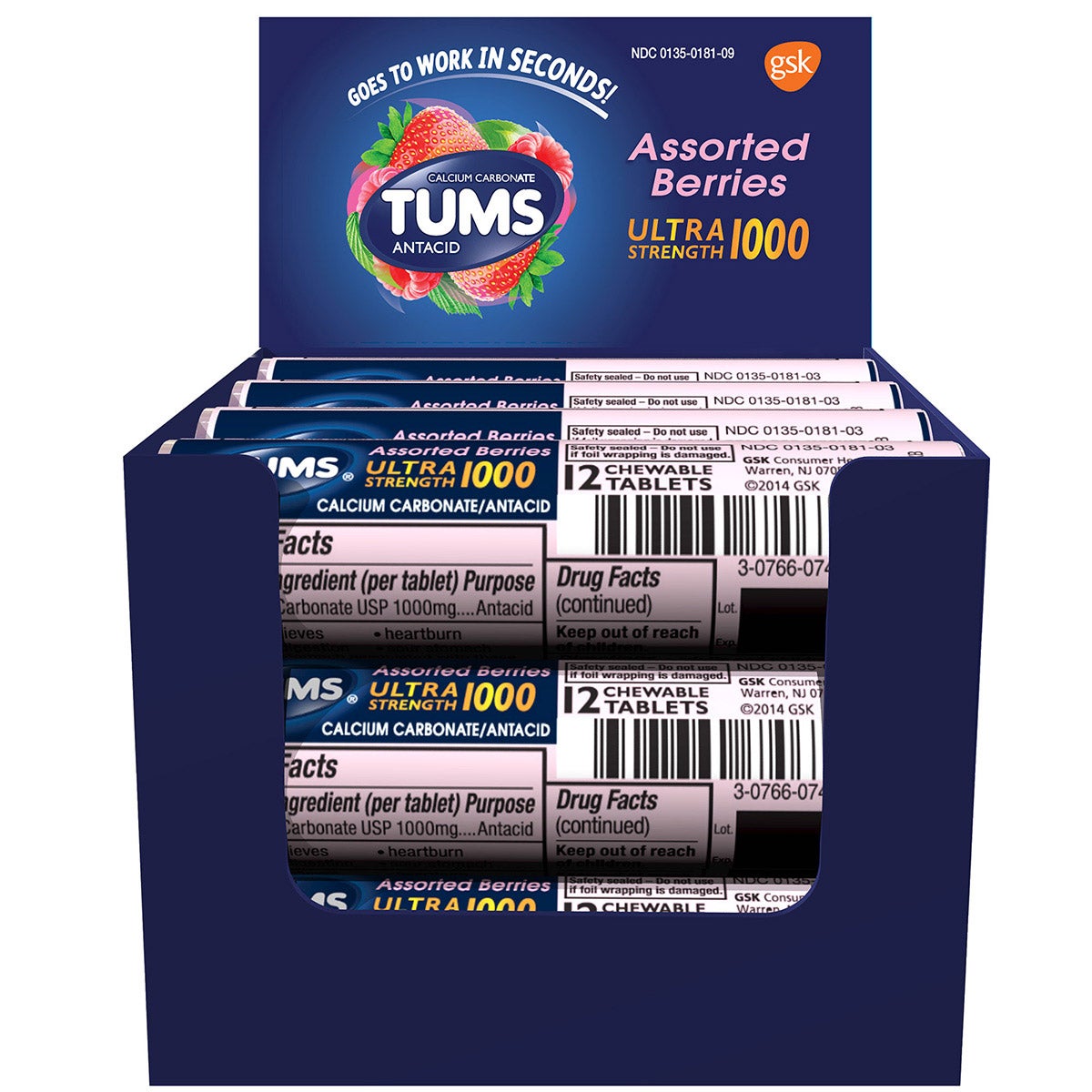 TUMS ULTRA ASSORTED BERRIES 12CT - Image 1