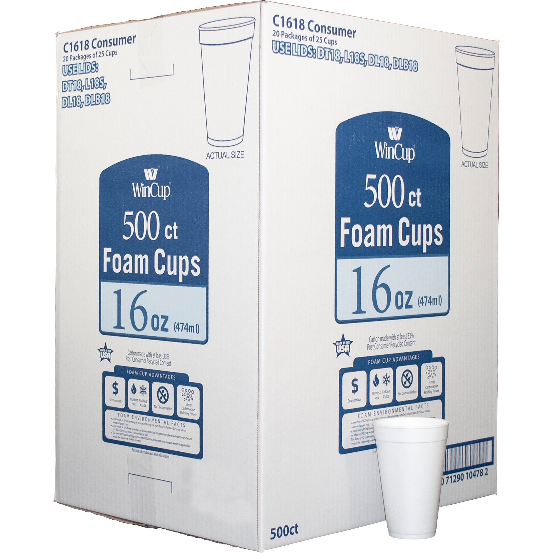 WINCUP 16 OZ FOAM CUP 500 CT