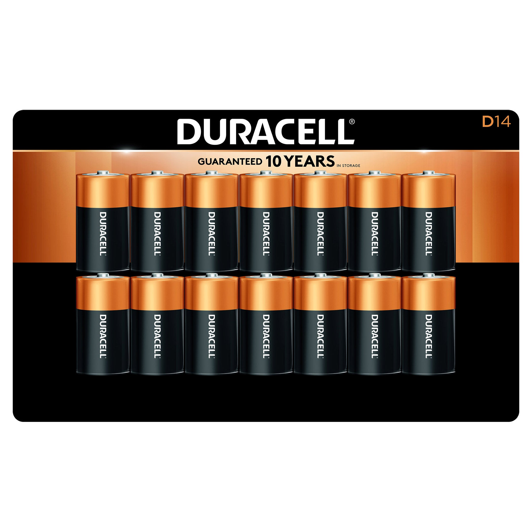 DURACELL ALKALINE BATTERIES D 14 PACK CARDED