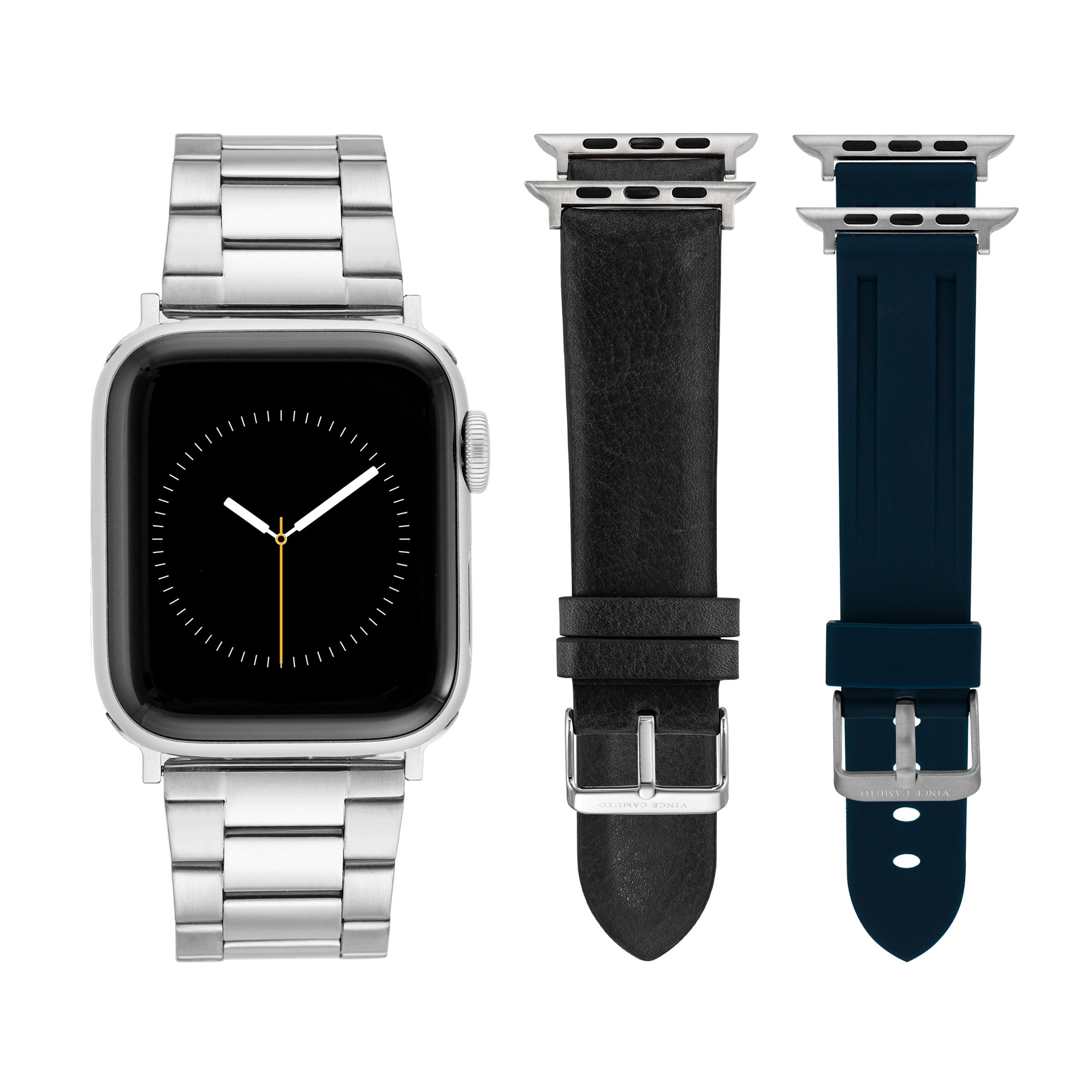 VINCE CAMUTO MULBERRY APPLE WATCH BAND SILVER/NAVY/BLACK