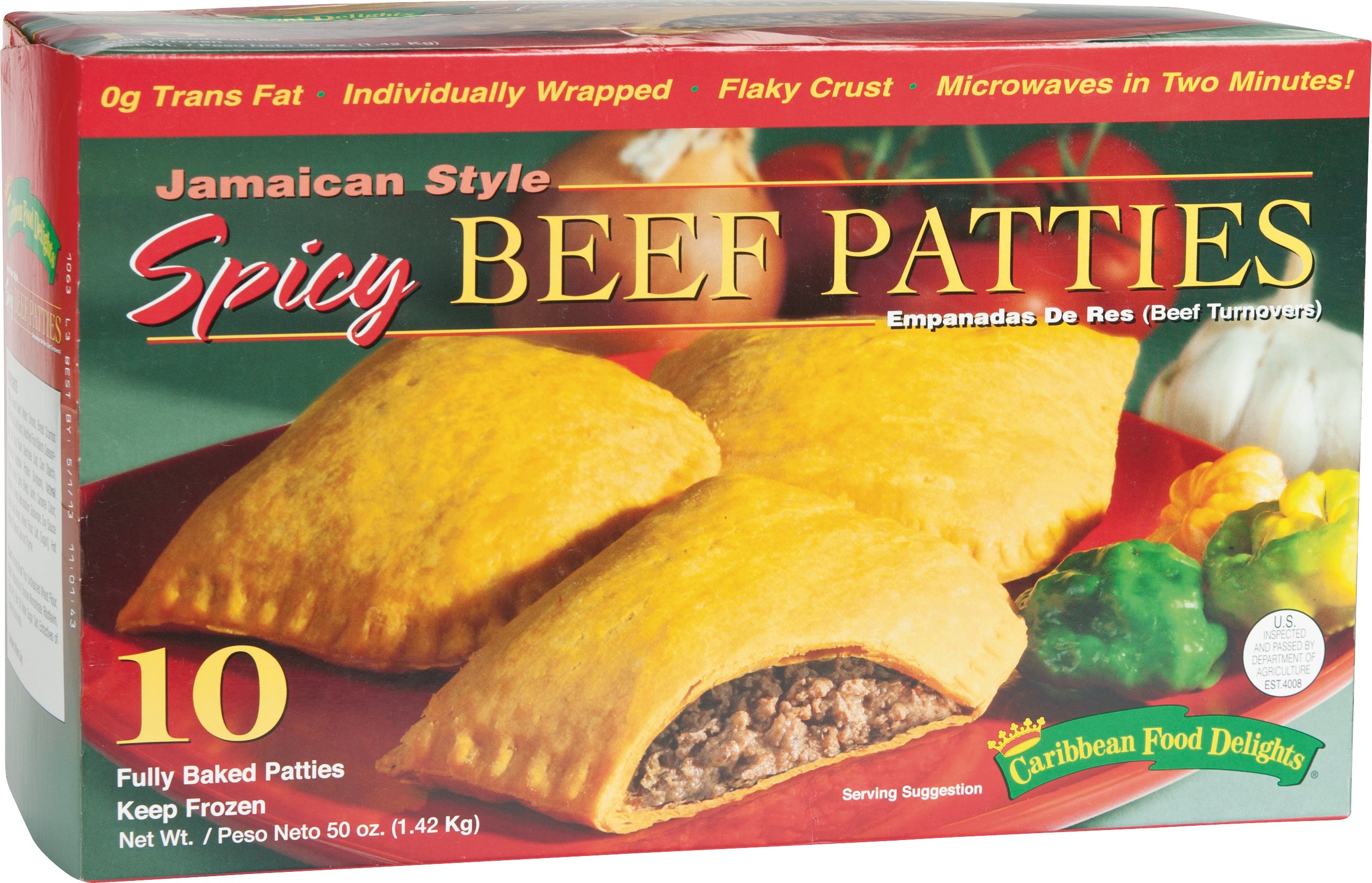 CARIBBEAN DELIGHTS JAMAICAN BEEF PATTIES 10/5 OZ
