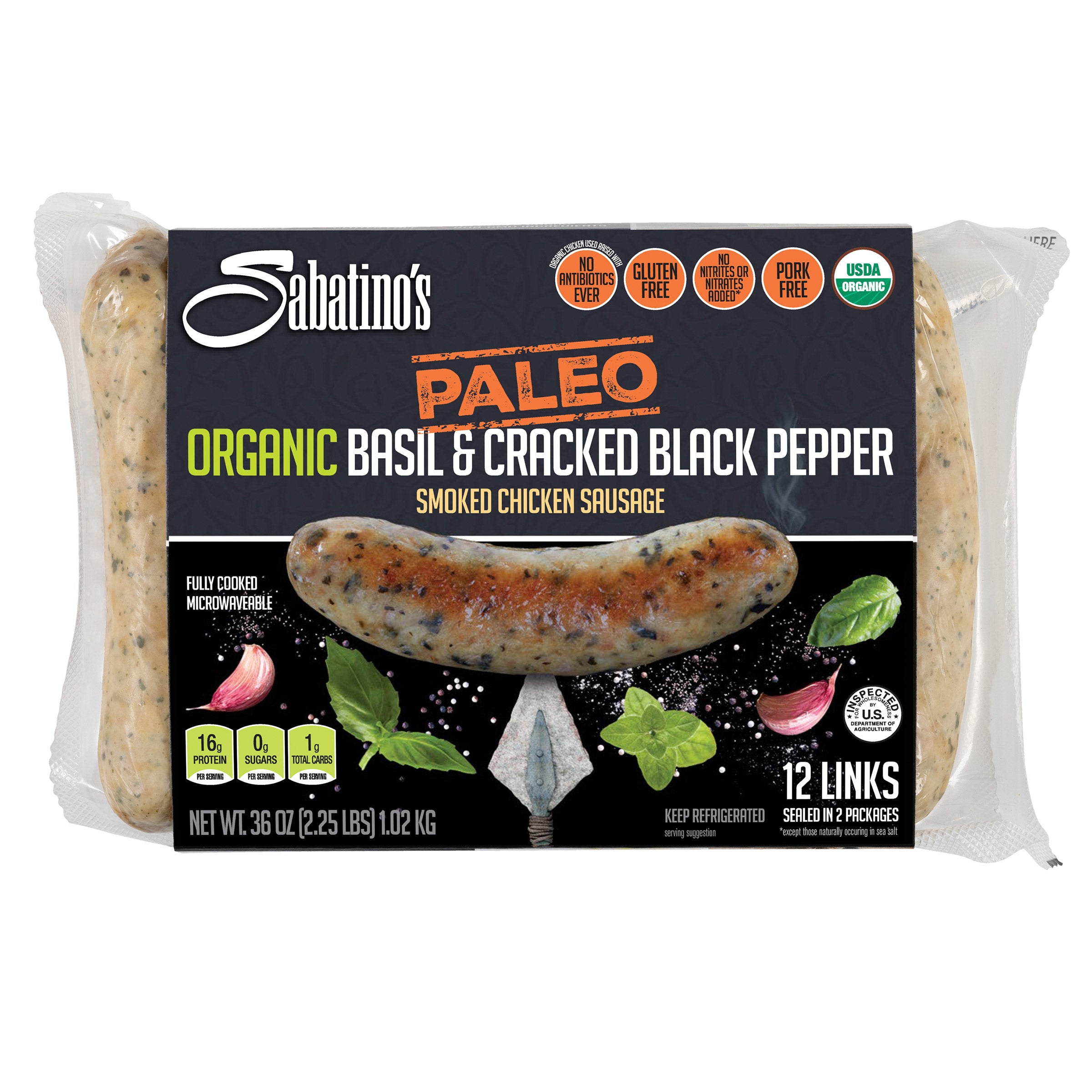 ORGANIC SABATINO'S SMOKED CHICKEN SAUSAGE 2.25 POUNDS