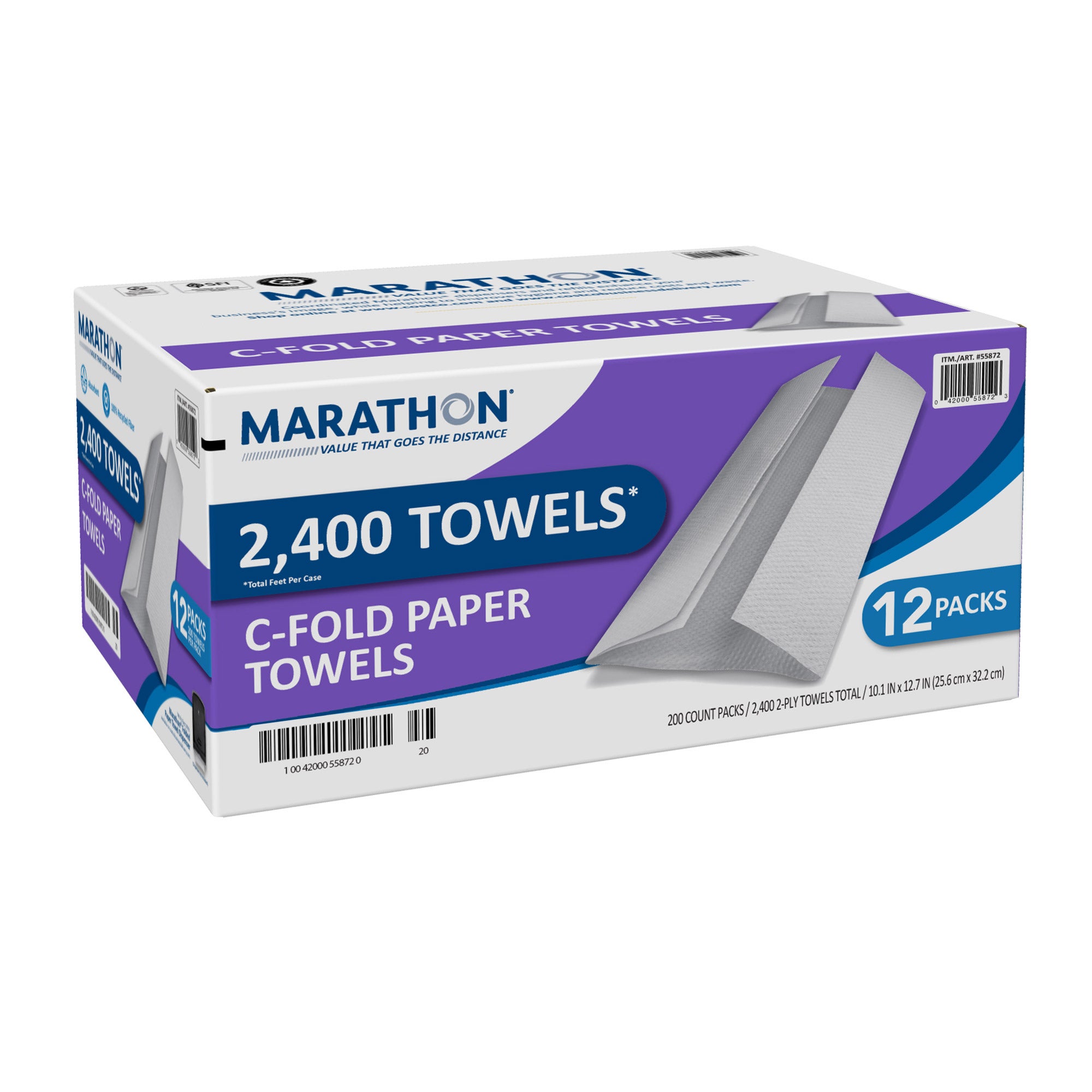 MARATHON 2-PLY C-FOLD PAPER TOWELS 12/200 CT - Image 1
