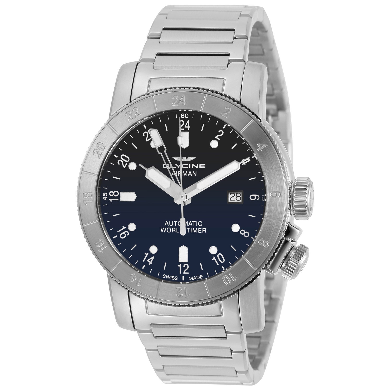 GLYCINE AIRMAN STAINLESS STEEL MEN'S AUTOMATIC WATCH