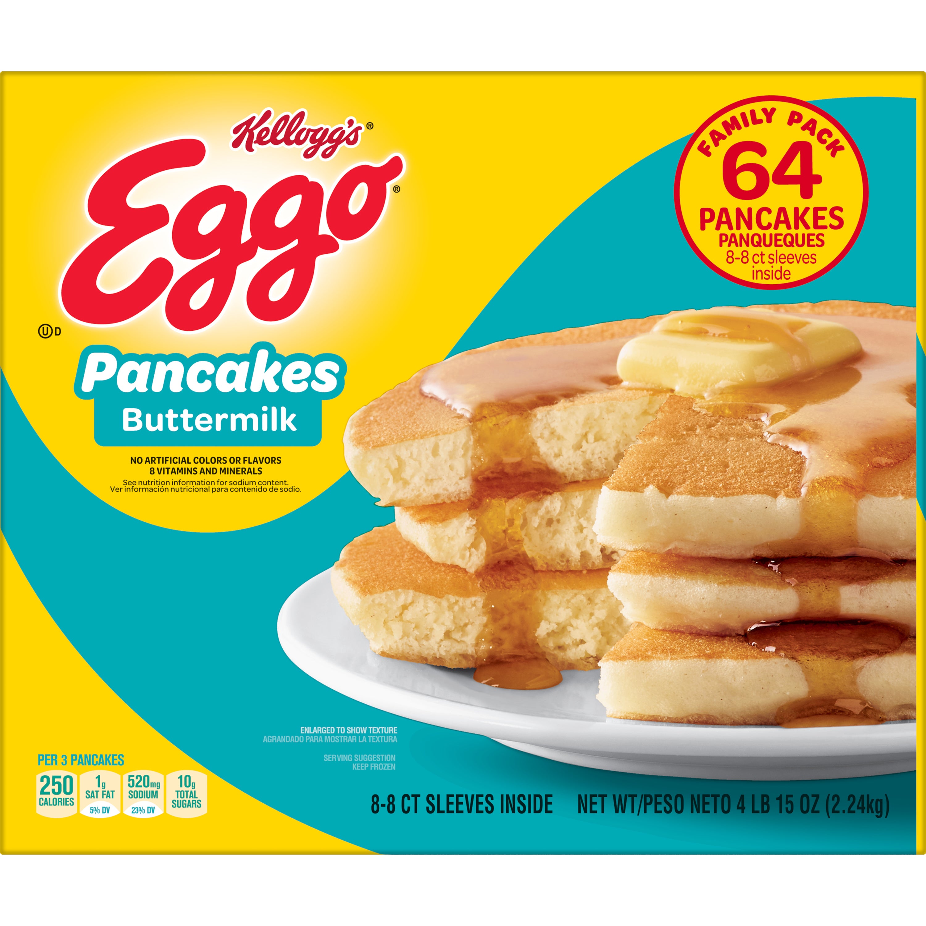 KELLOGG'S EGGO BUTTERMILK PANCAKES 64 COUNT - Image 1