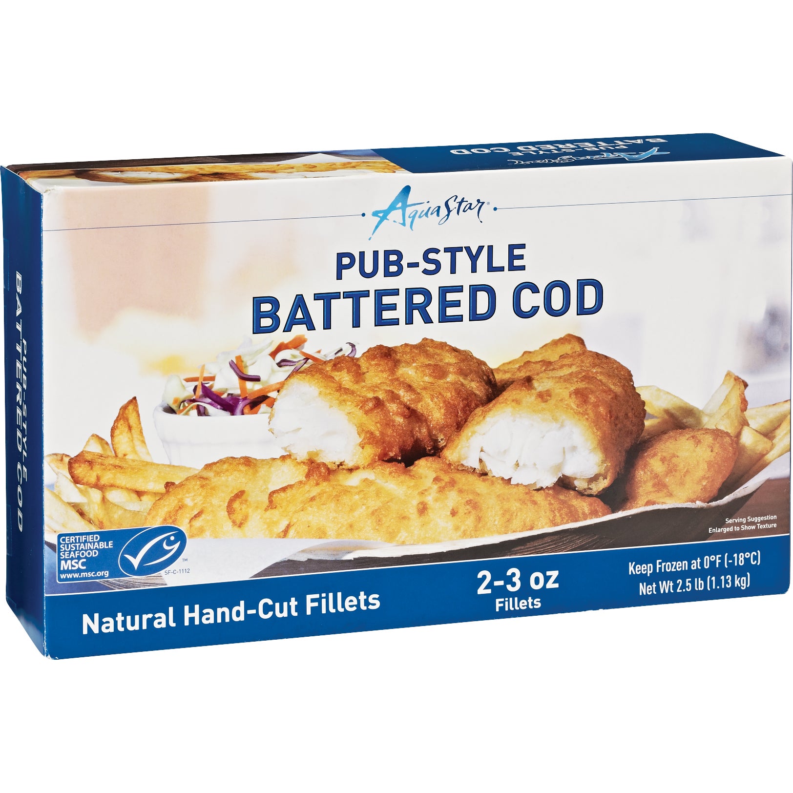 AQUA STAR BATTERED COD FILLETS 2.5 LB