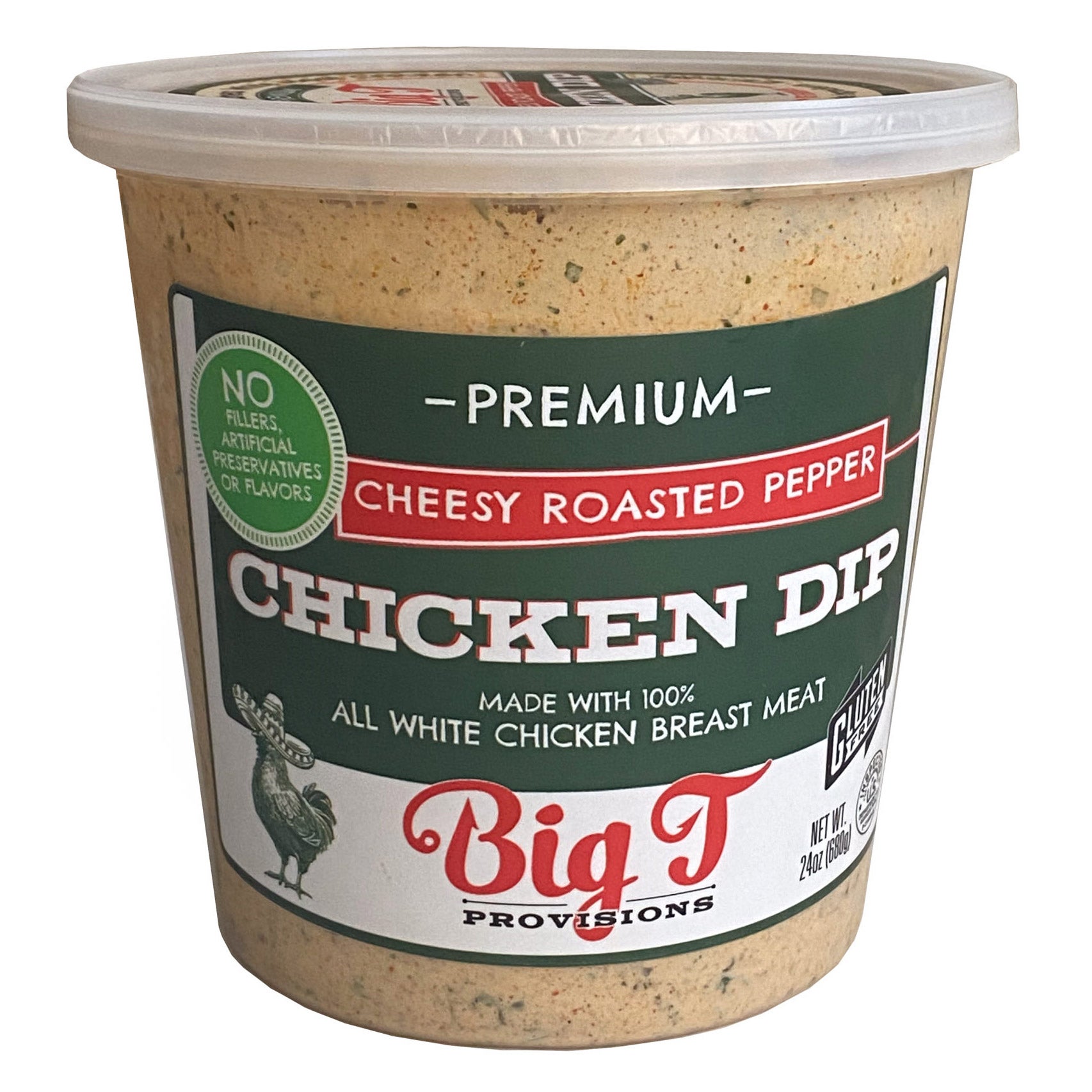 BIG T CHEESY ROASTED PEPPER CHICKEN DIP 24 OZ