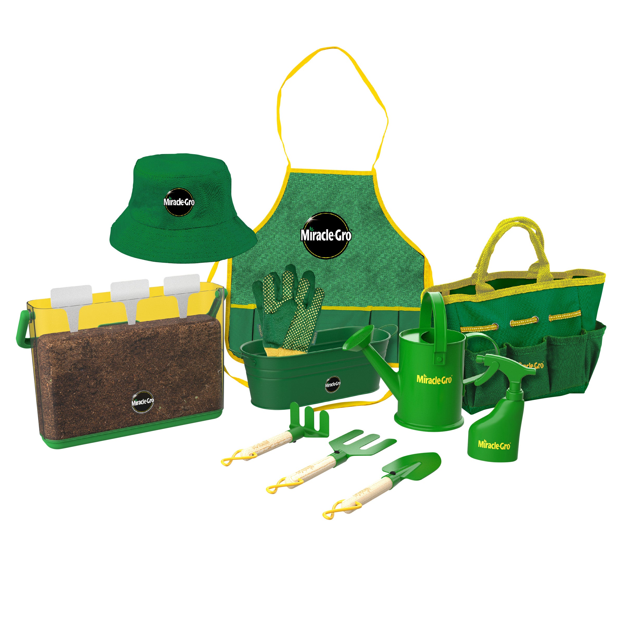 MIRACLE-GRO KID'S GARDENING TOOL SET W/ FLOWER/VEGETABLE SEEDS - Image 1